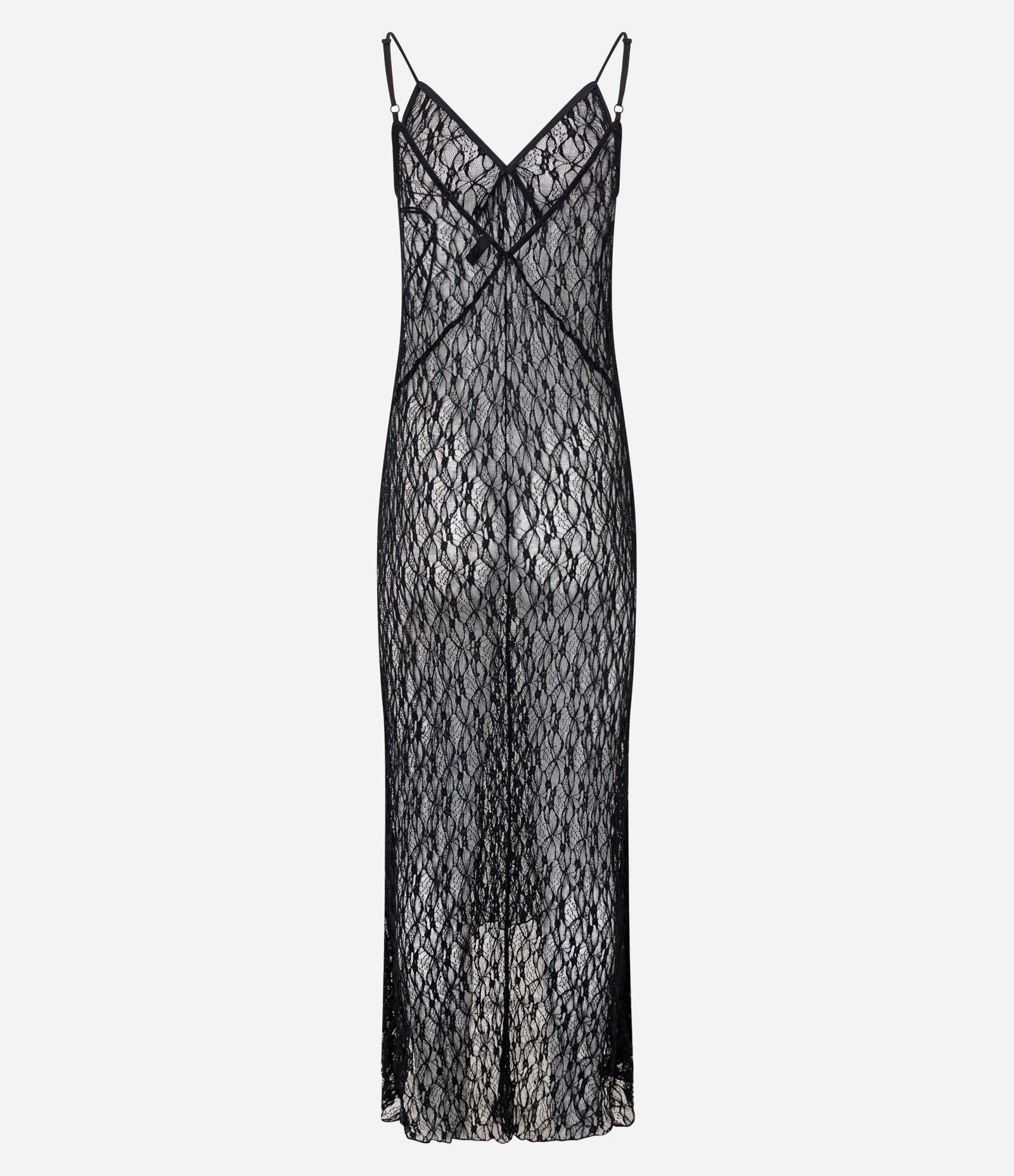 Vestido New Midi em Renda e Aplicação de Pedrarias Preto 8