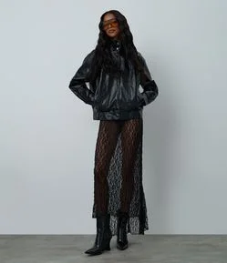 Vestido New Midi em Renda e Aplicação de Pedrarias