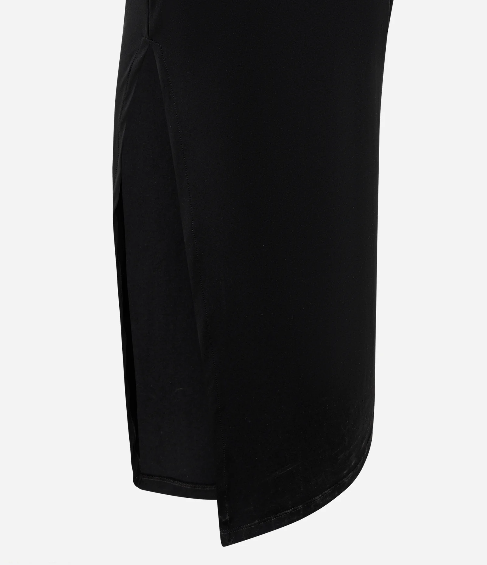 Vestido New Midi em Microfibra com Fenda Preto 6