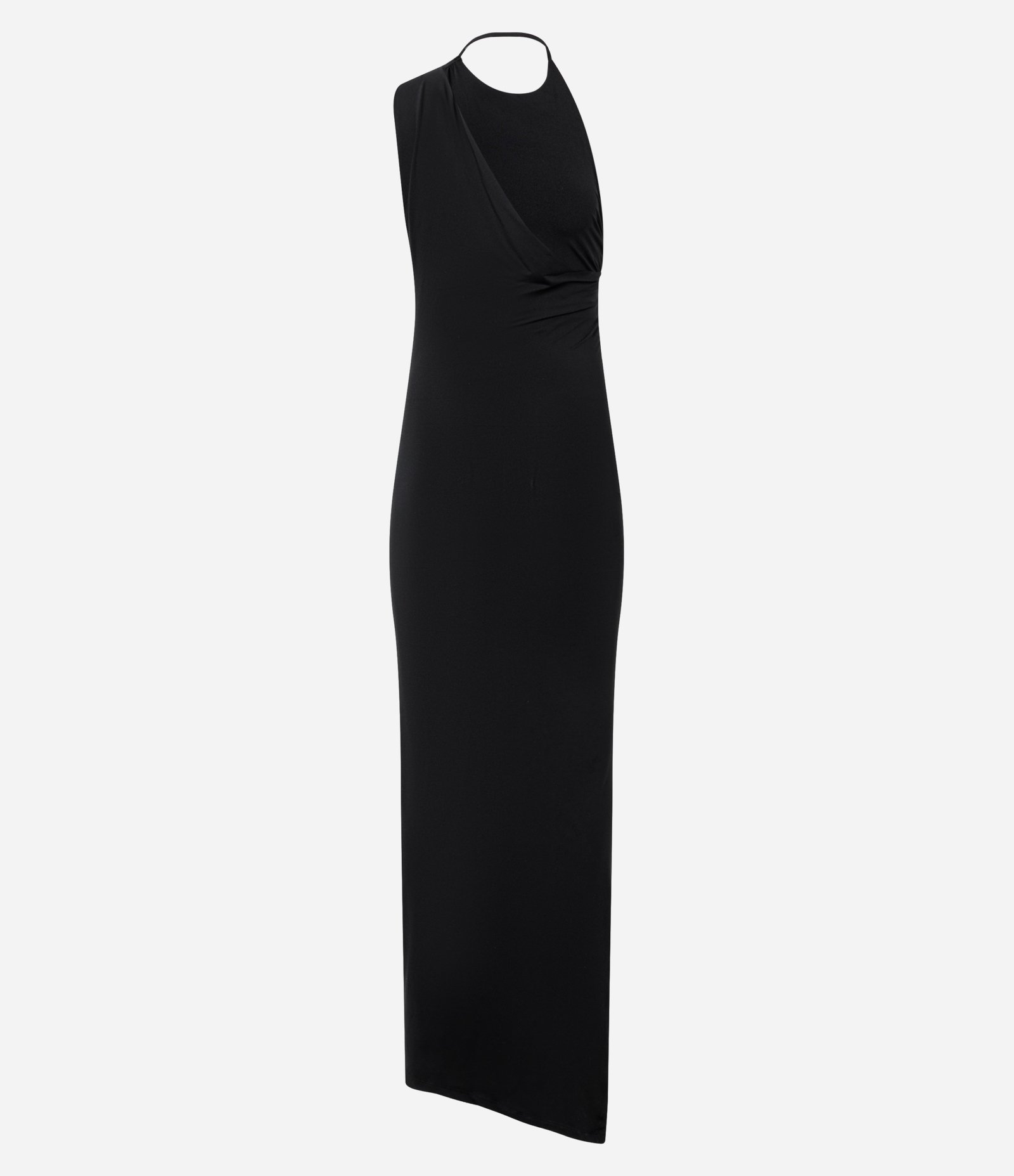 Vestido New Midi em Microfibra com Fenda Preto 7