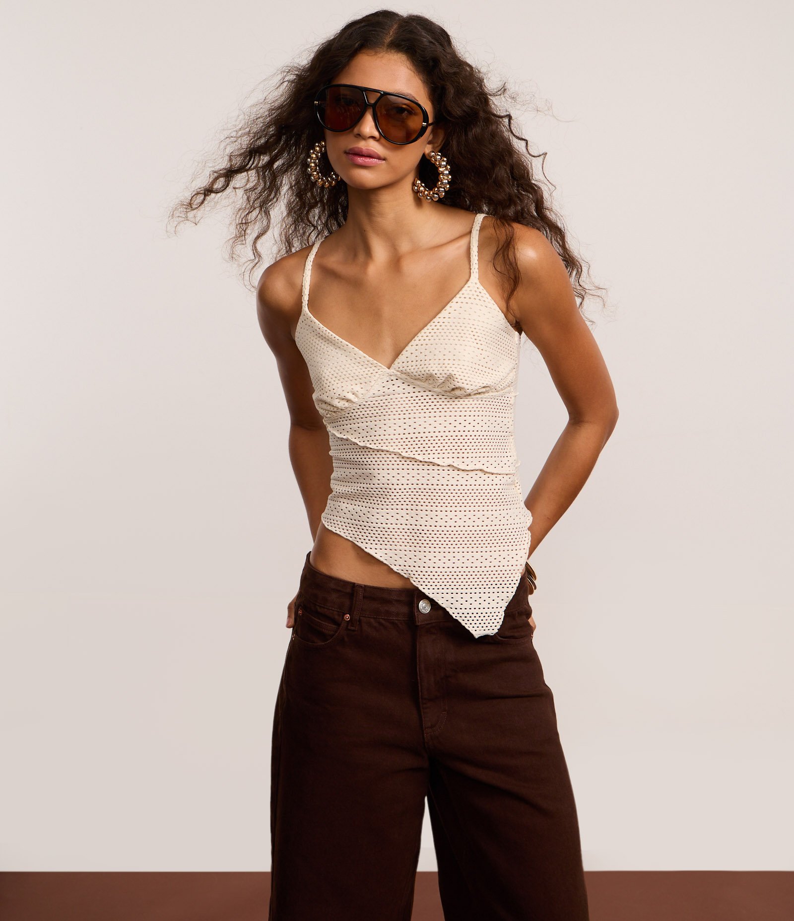 Blusa Assimétrica de Alcinha Texturizado Off White 4