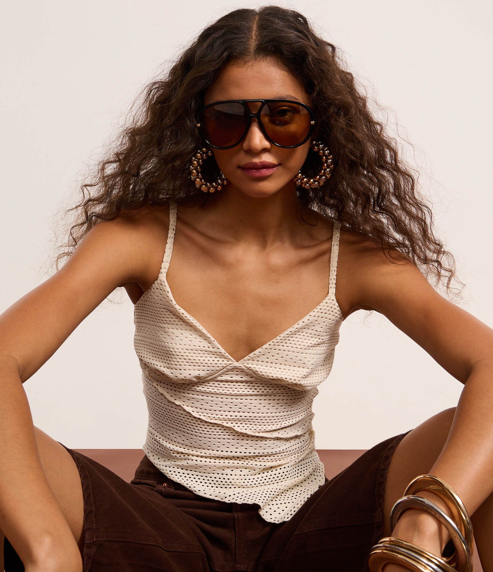 Blusa Assimétrica de Alcinha Texturizado Off White 5