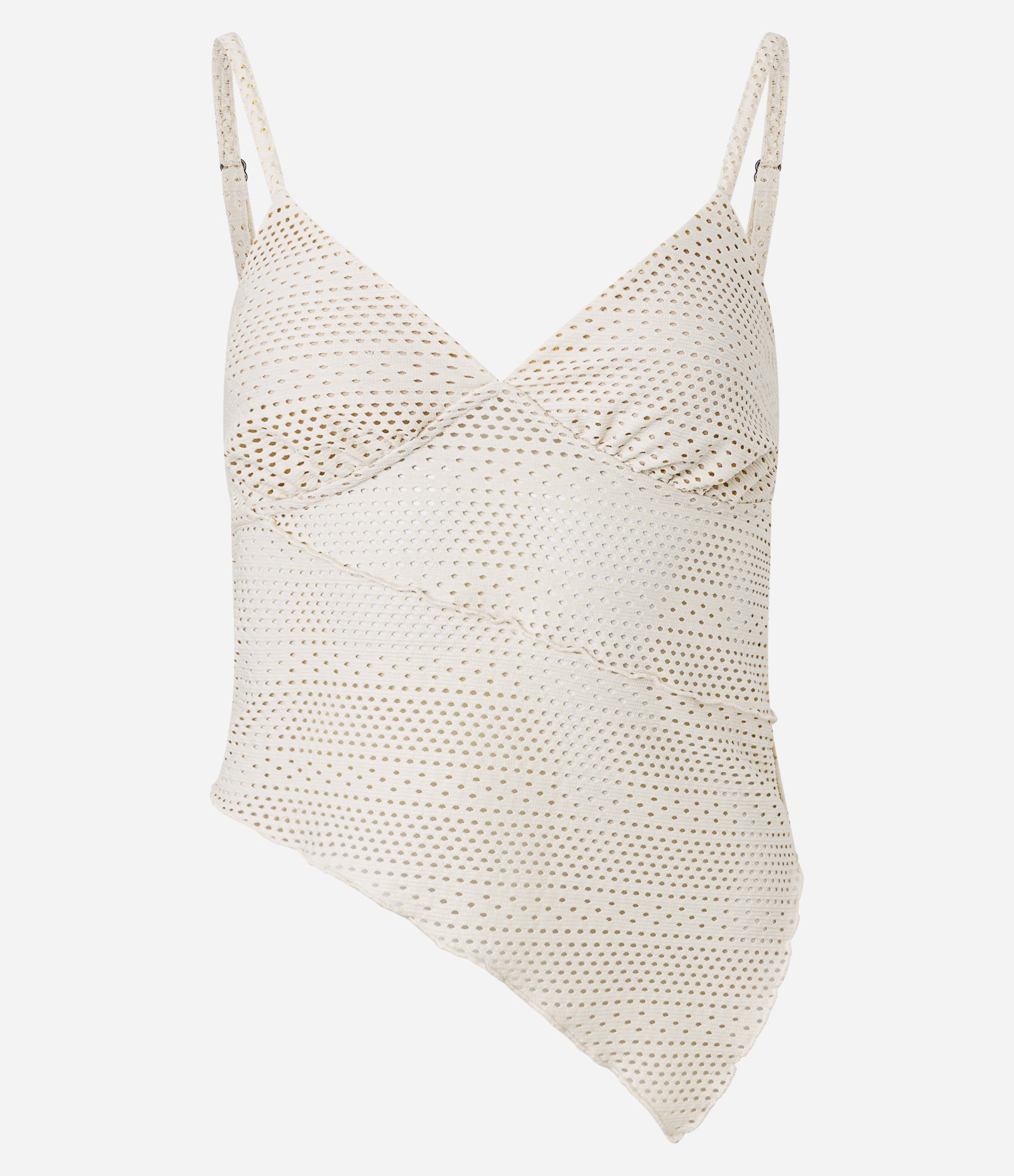 Blusa Assimétrica de Alcinha Texturizado Off White 6