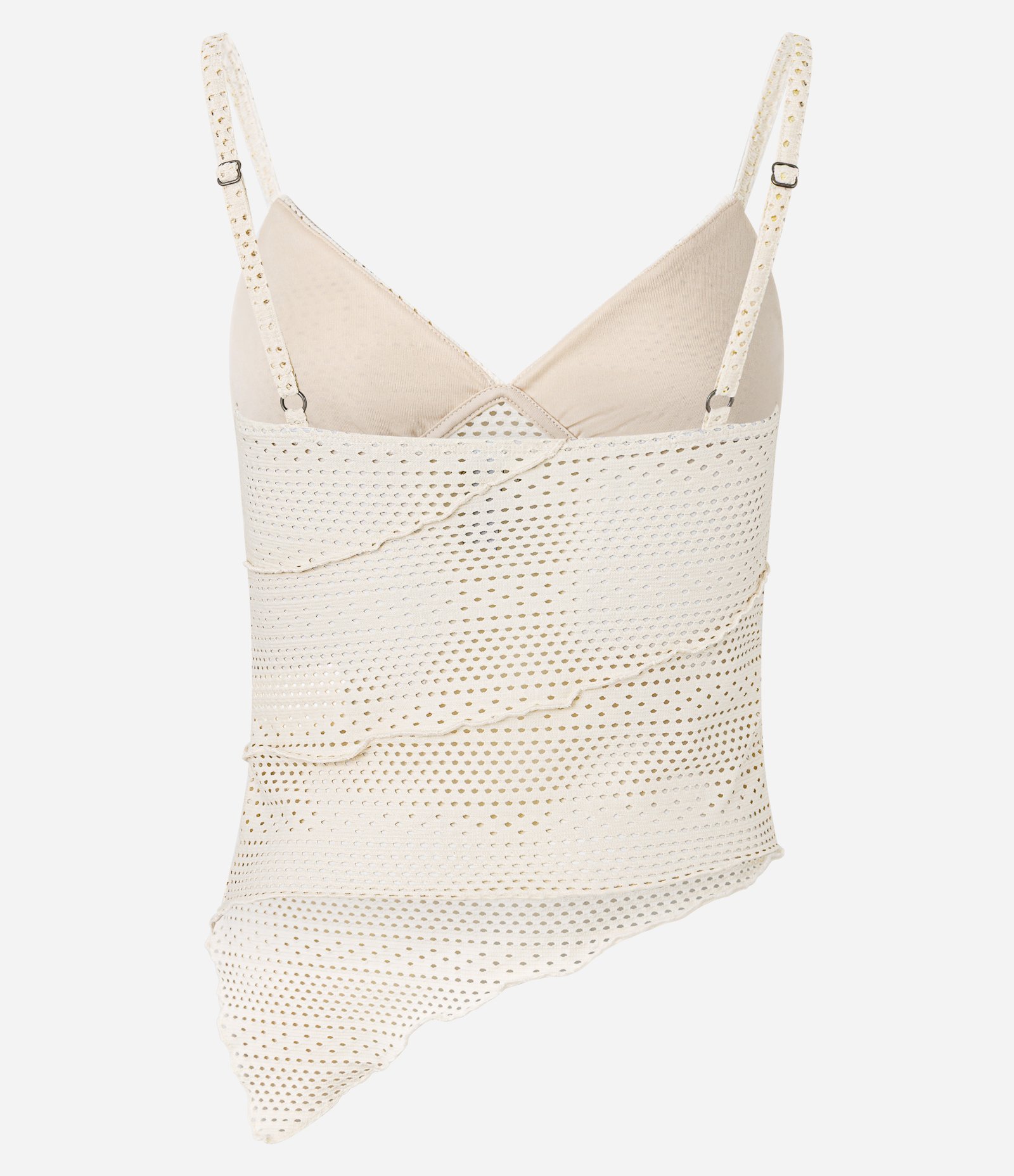 Blusa Assimétrica de Alcinha Texturizado Off White 8