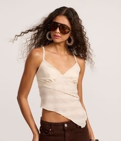 Blusa Assimétrica de Alcinha Texturizado