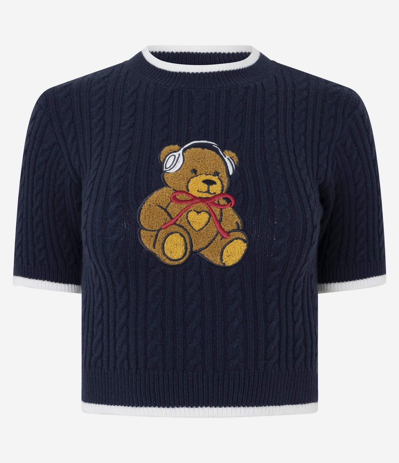 Blusa em Tricô com Estampa de Urso Azul 5