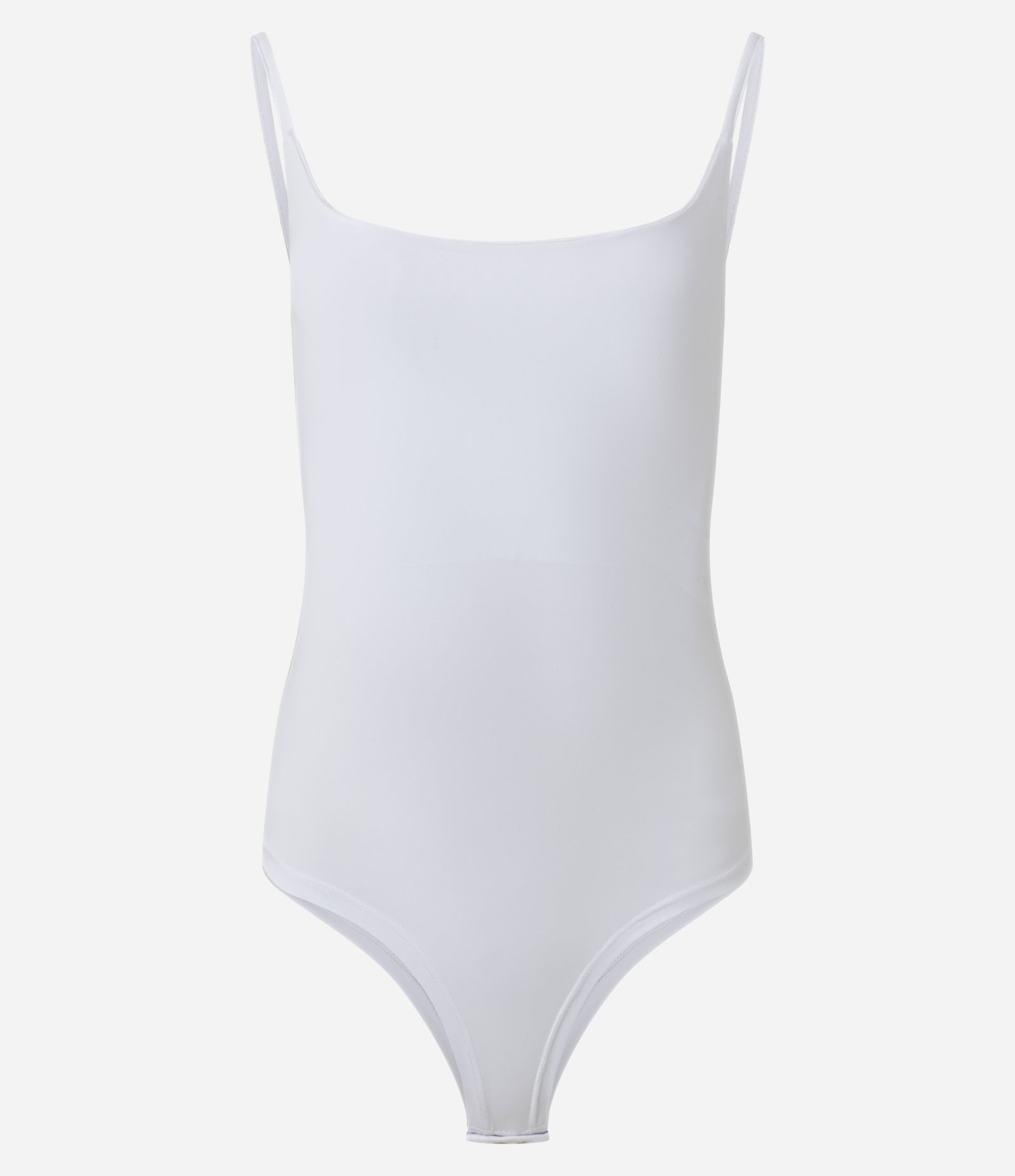 Body de Alça em Microfibra com Decote U Branco 5