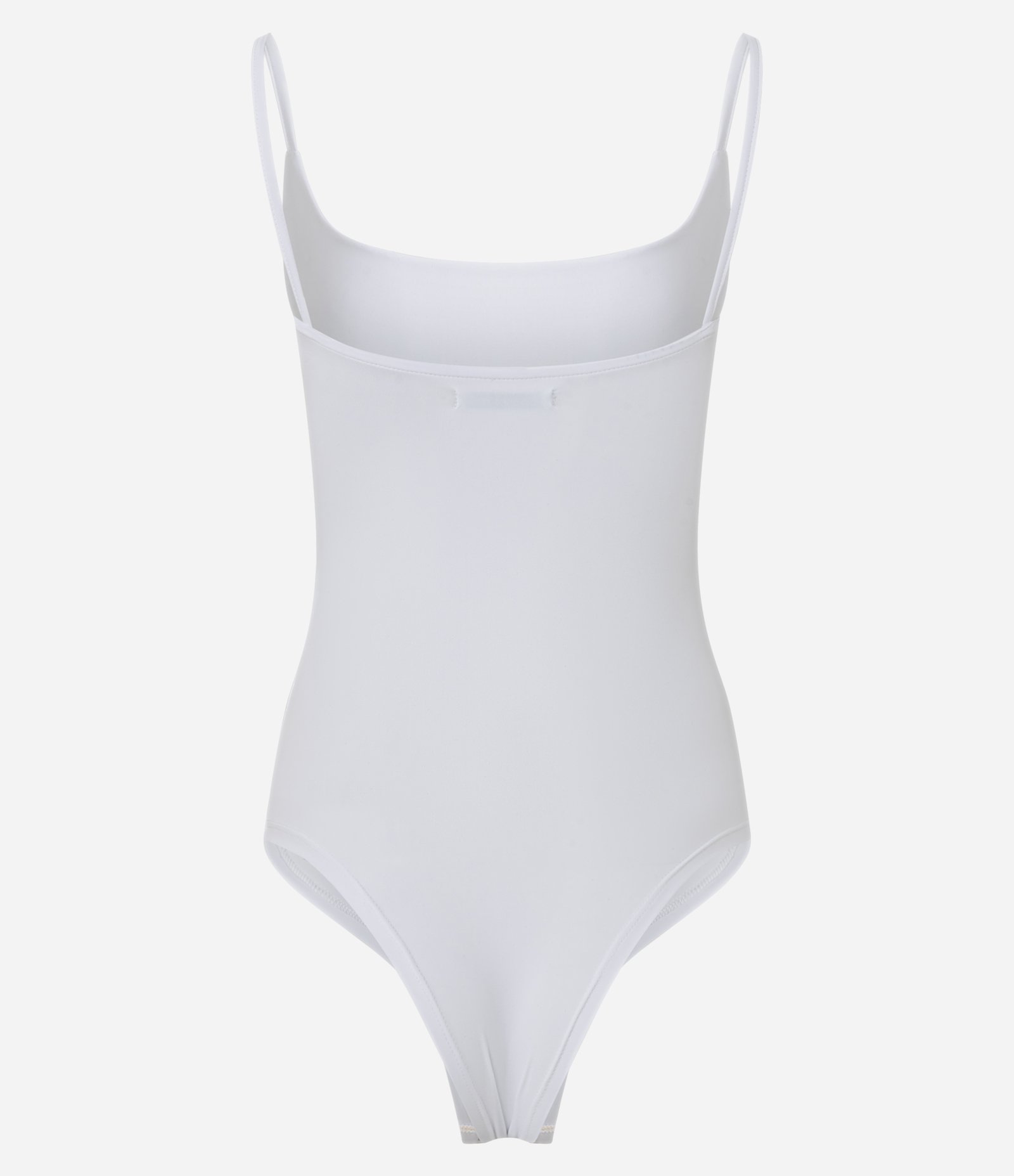 Body de Alça em Microfibra com Decote U Branco 6