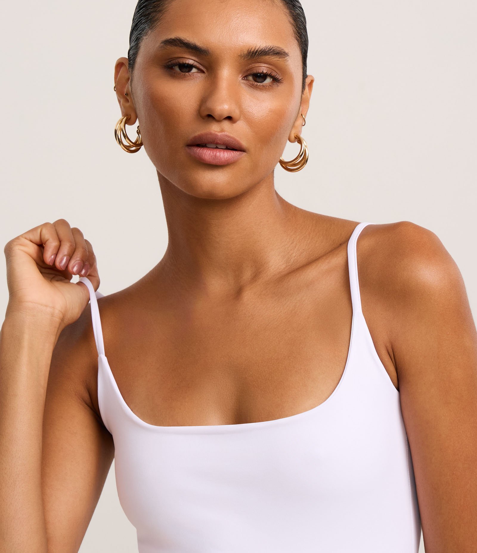 Body de Alça em Microfibra com Decote U Branco 4