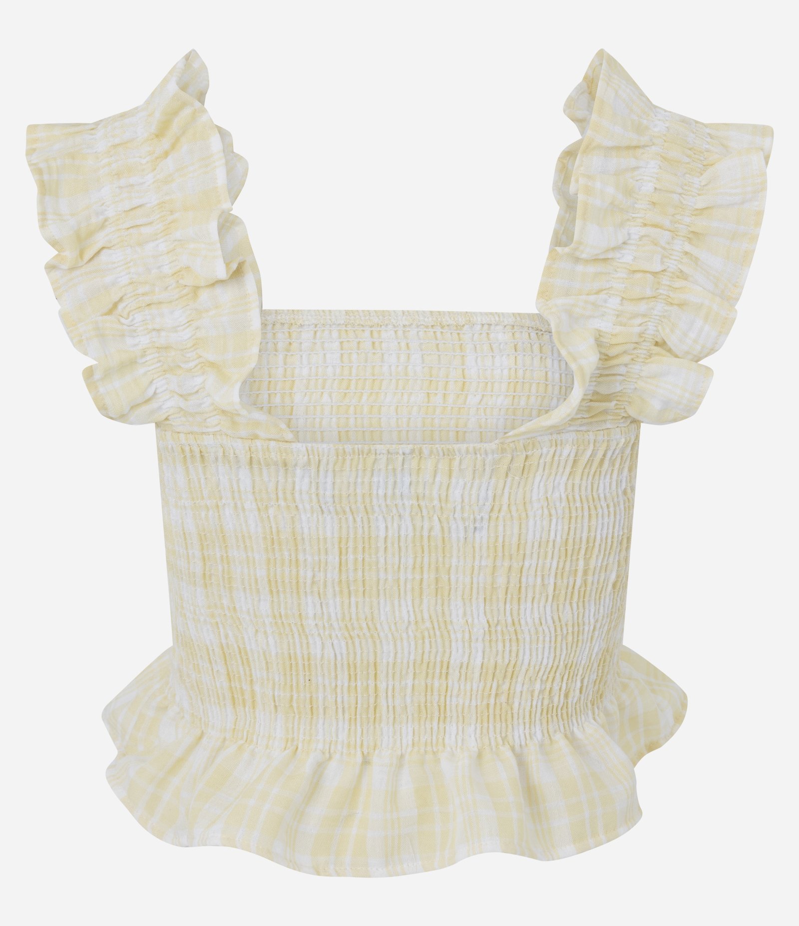 Blusinha Sem Manga com Babados na Alça Amarelo 3