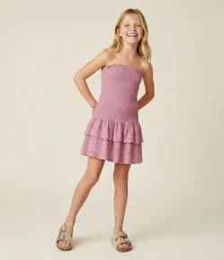 Vestido Infantil Tubinho com Babado – Tam 5 a 14 Anos