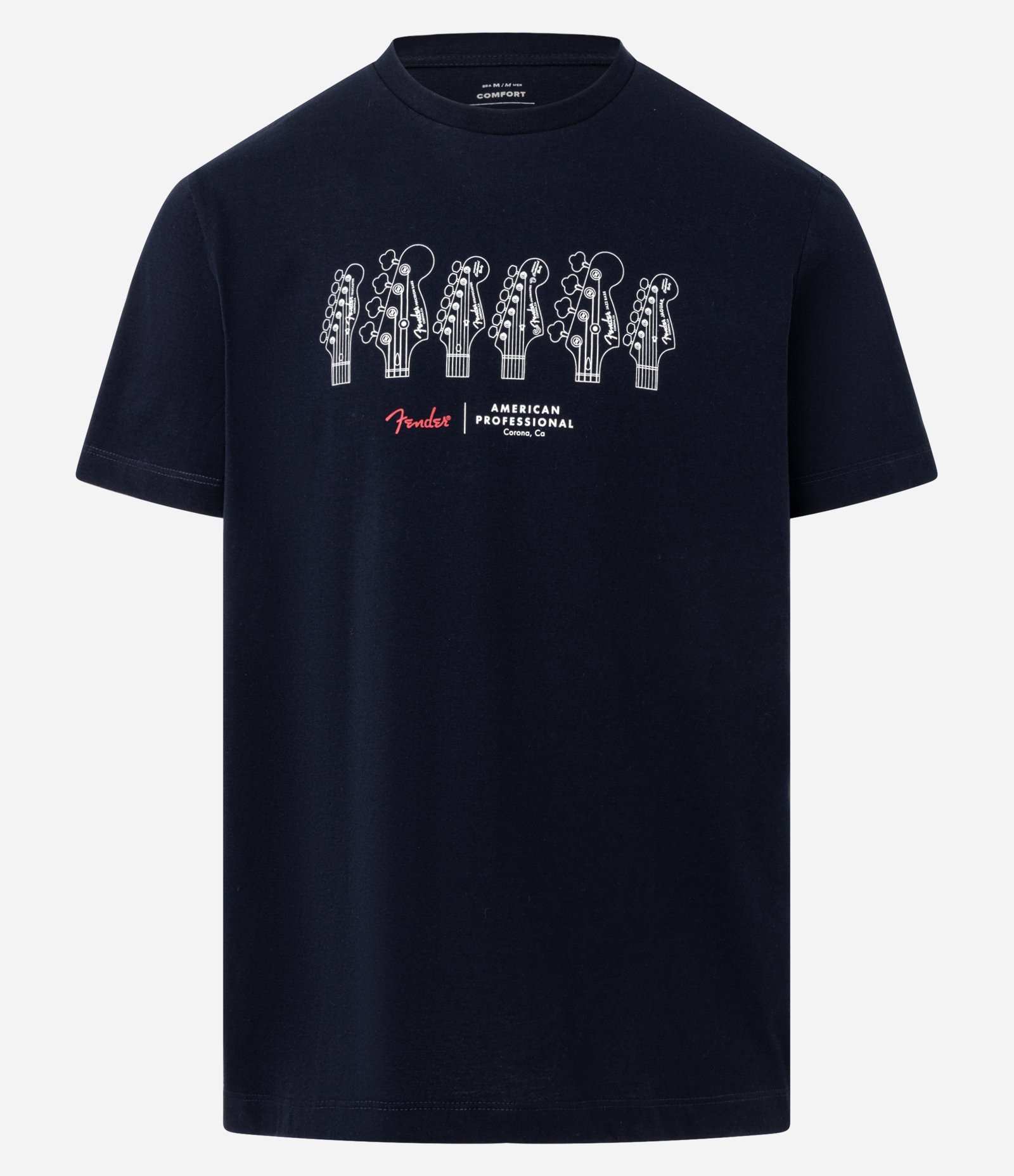 Camiseta Comfort em Algodão com Estampa Guitarras Fender Preto 5