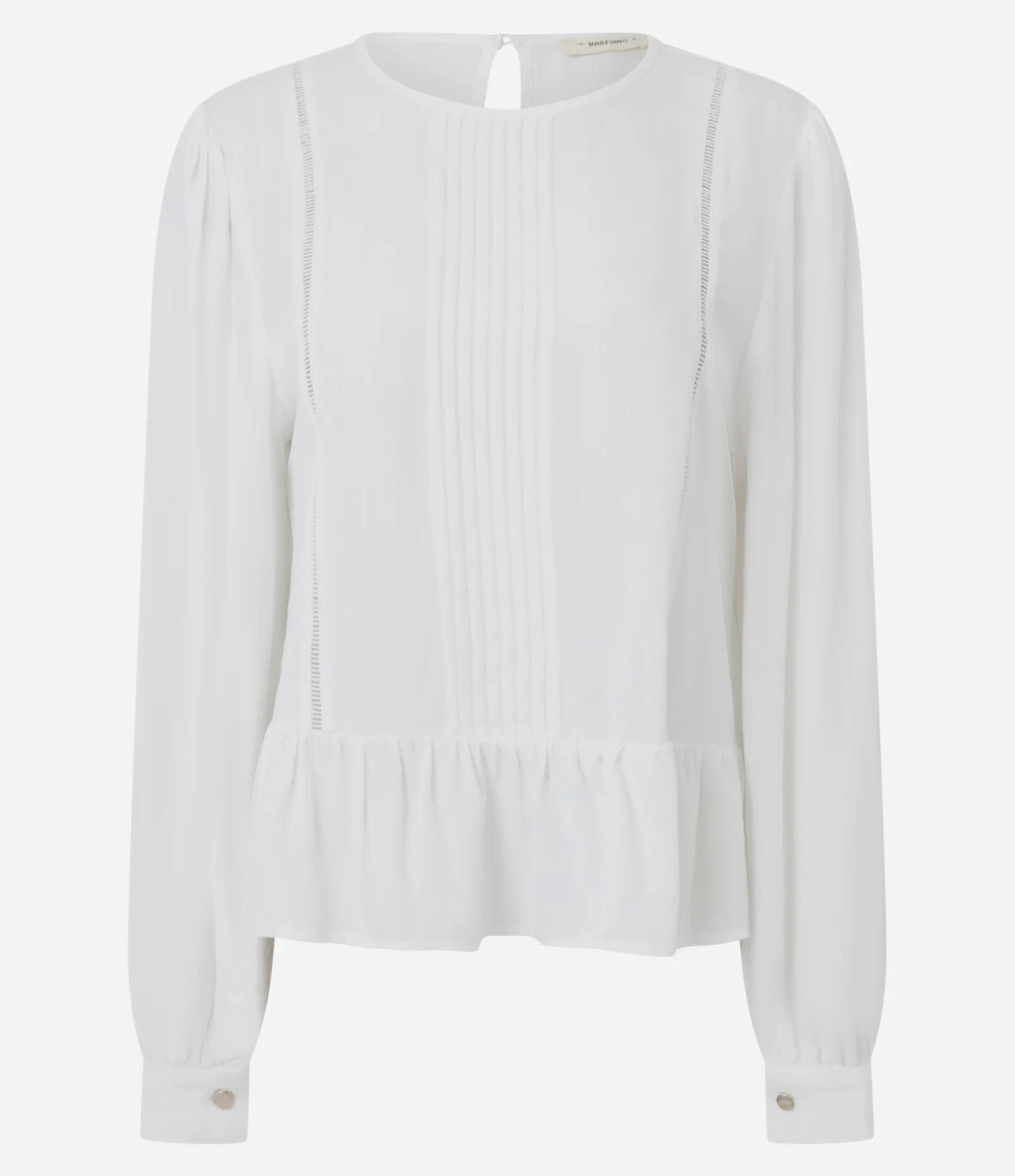 Blusa Bata em Viscose com Detalhamento de Entremeios Branco 5