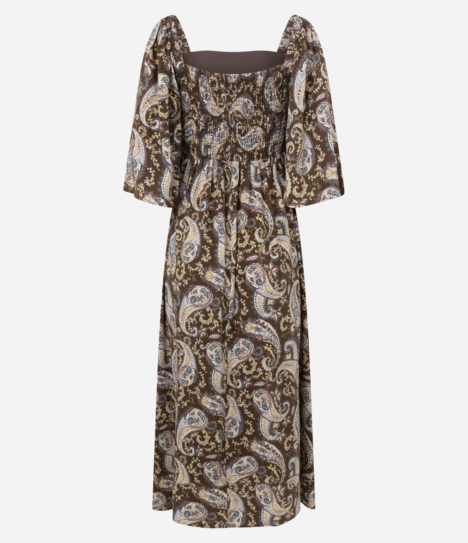 Vestido Midi em Viscose com Estampa Paisley Marrom 7