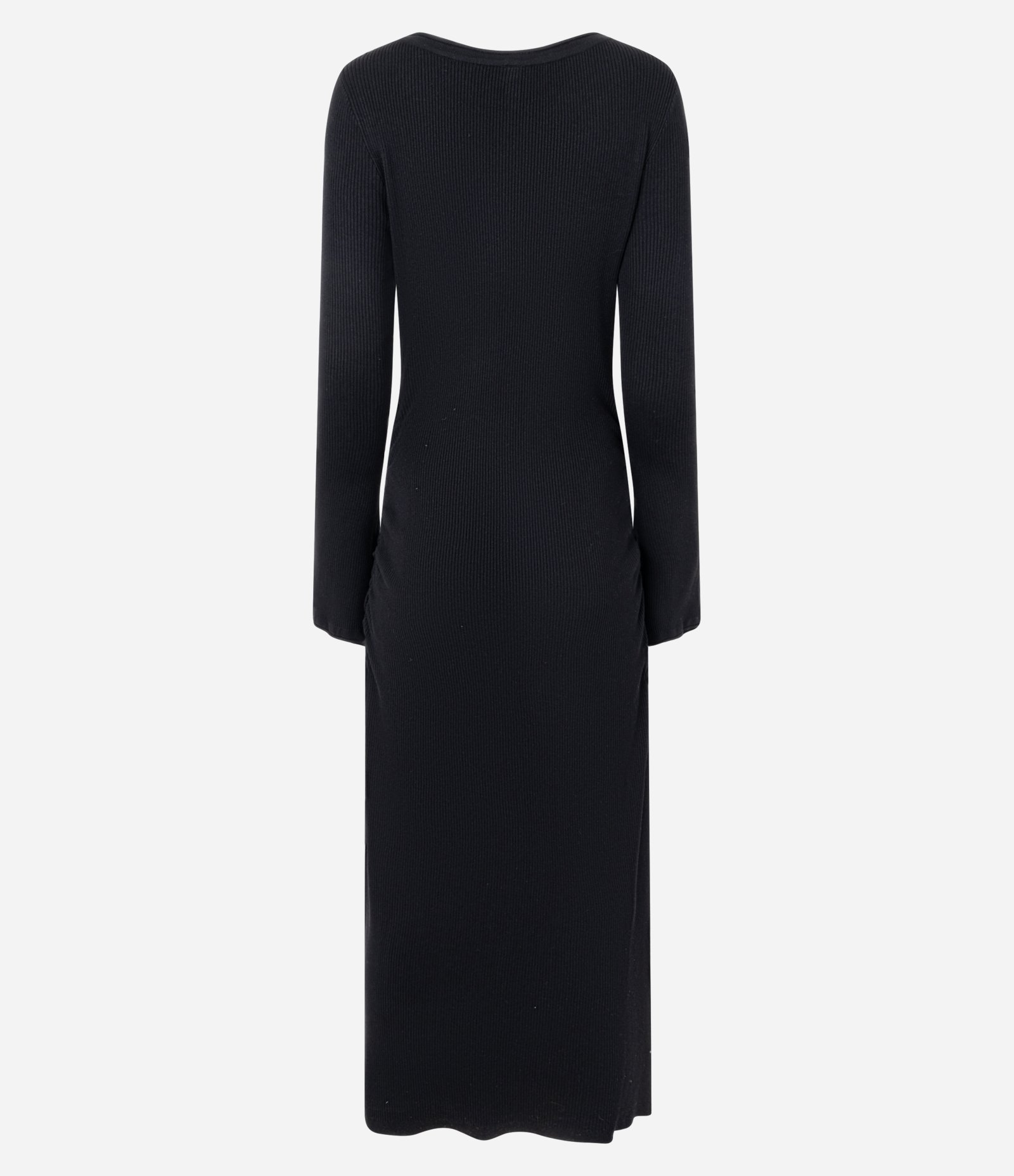 Vestido Midi em Tricô com Manga Evasê Preto 3