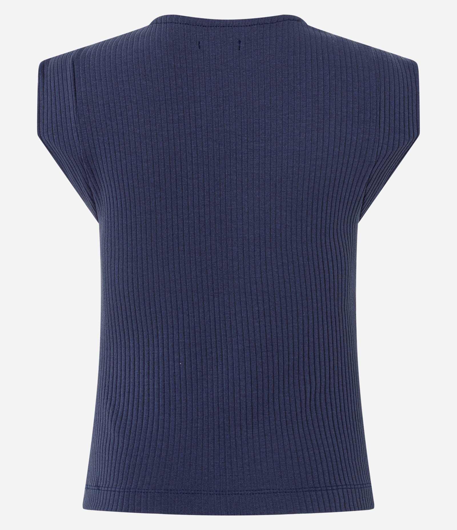 Blusa Canelada em Viscose com Gola Redonda Azul 7