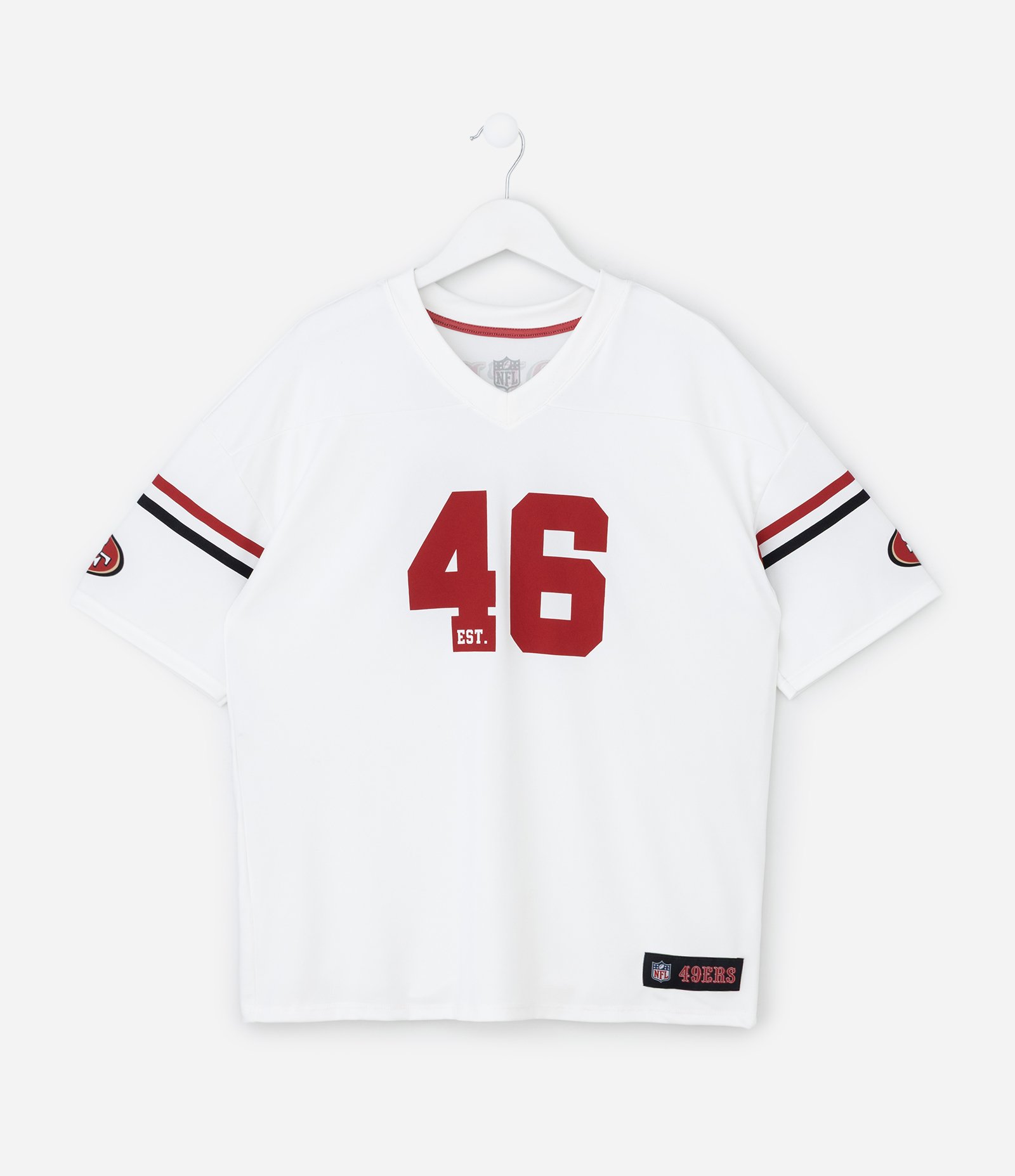 Camiseta Infantil Esportiva com Estampa 49ers NFL – Tam 5 a 14 Anos Branco 1