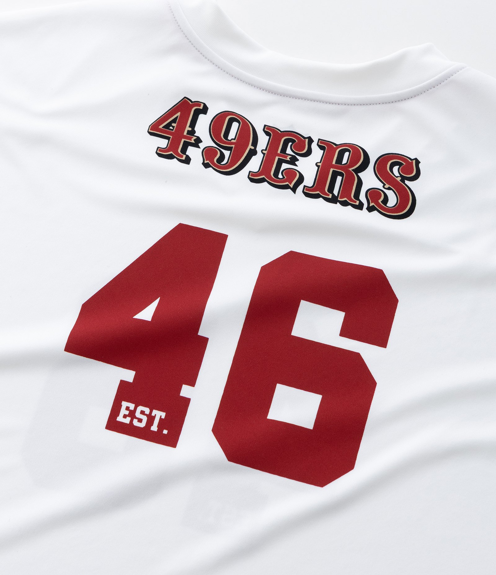Camiseta Infantil Esportiva com Estampa 49ers NFL – Tam 5 a 14 Anos Branco 7