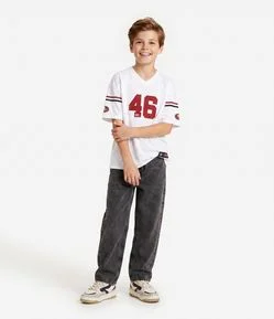 Camiseta Infantil Esportiva com Estampa 49ers NFL – Tam 5 a 14 Anos