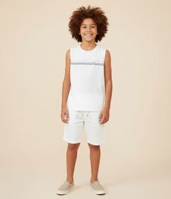 Regata Infantil com Estampa Listras - Tam 5 a 14 Anos