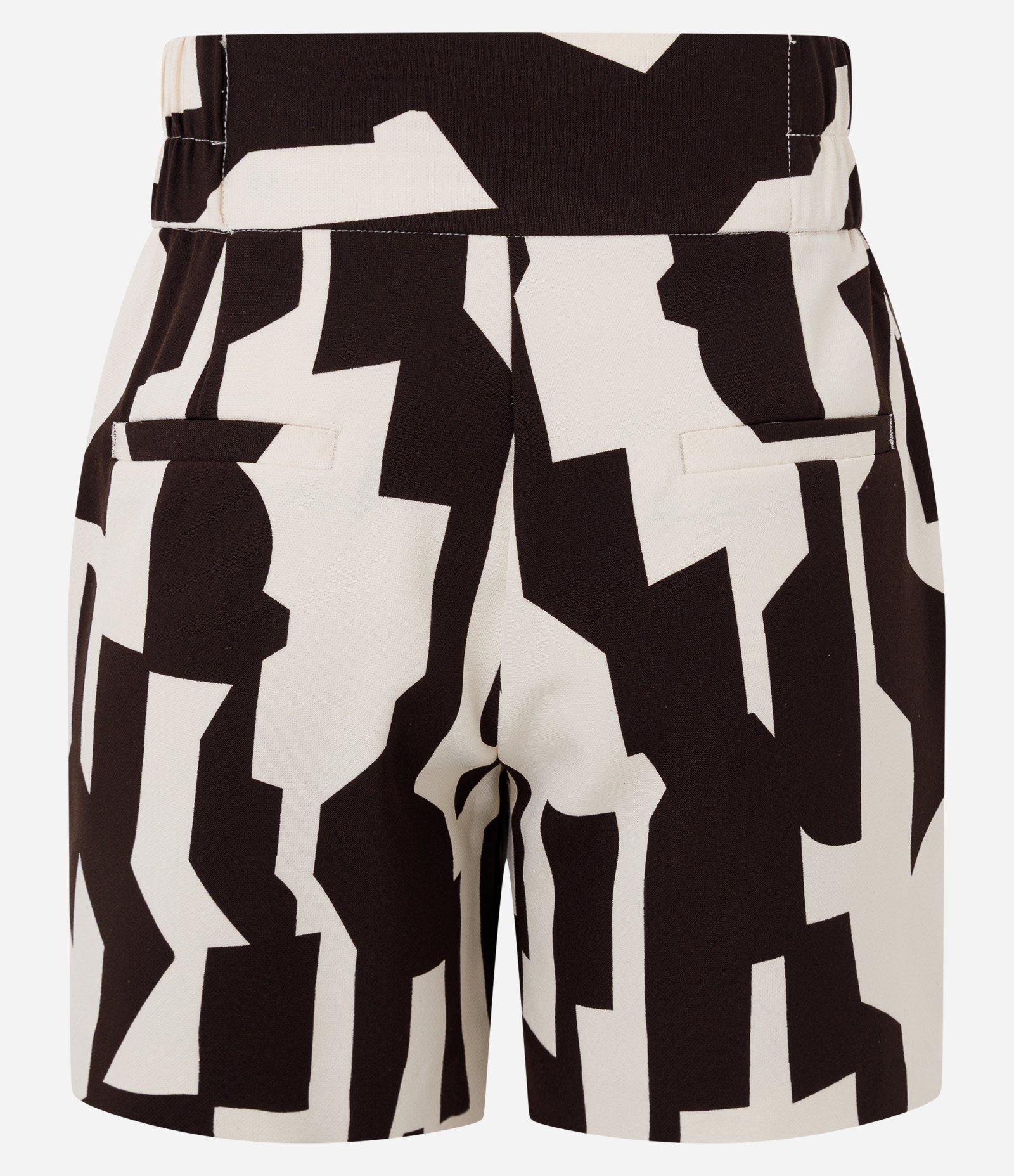 Short Alfaiatado em Crepe com Estampa Geométrica Bege 6