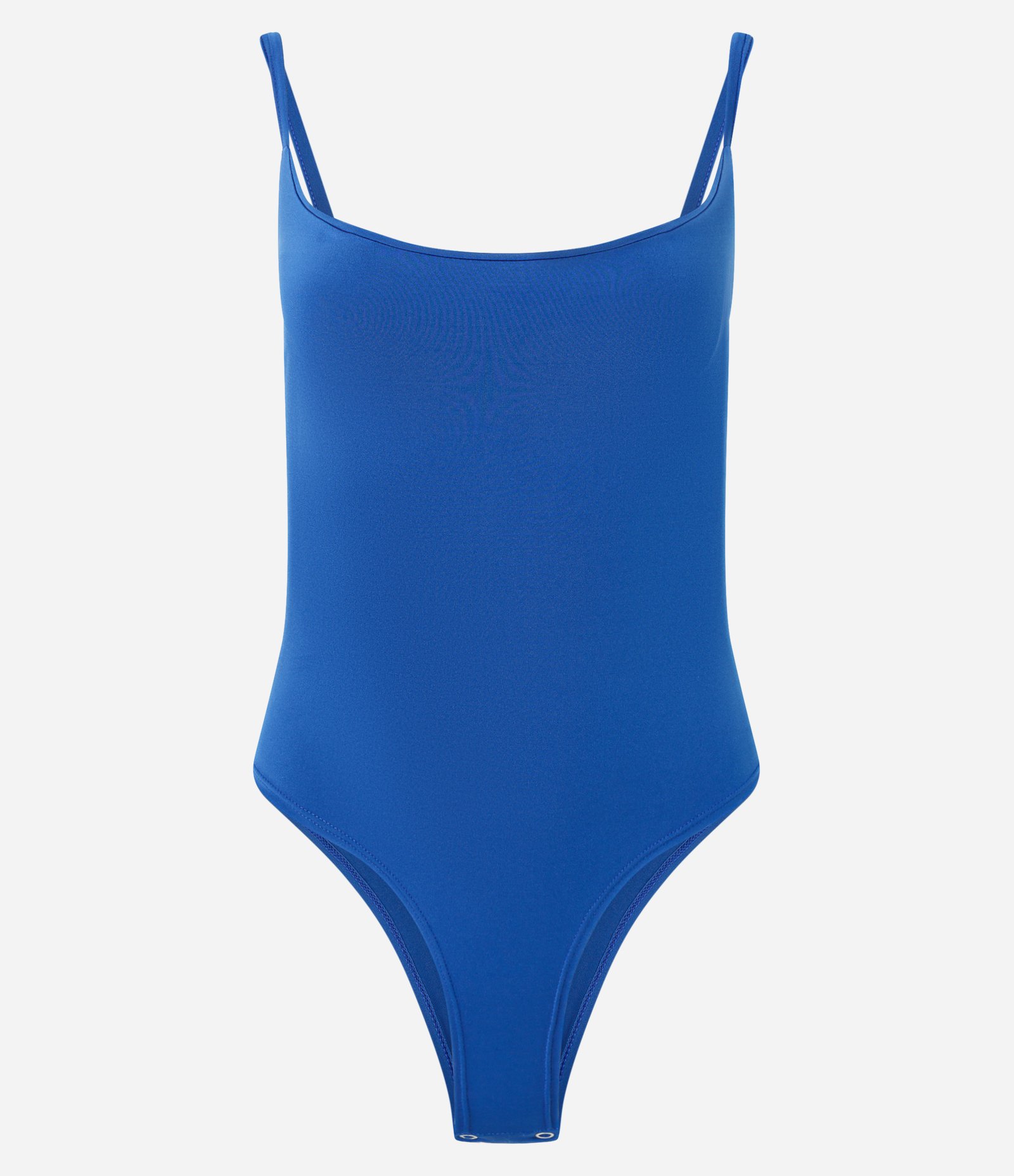 Body em Microfibra Frente Única com Alça Fina Azul 1