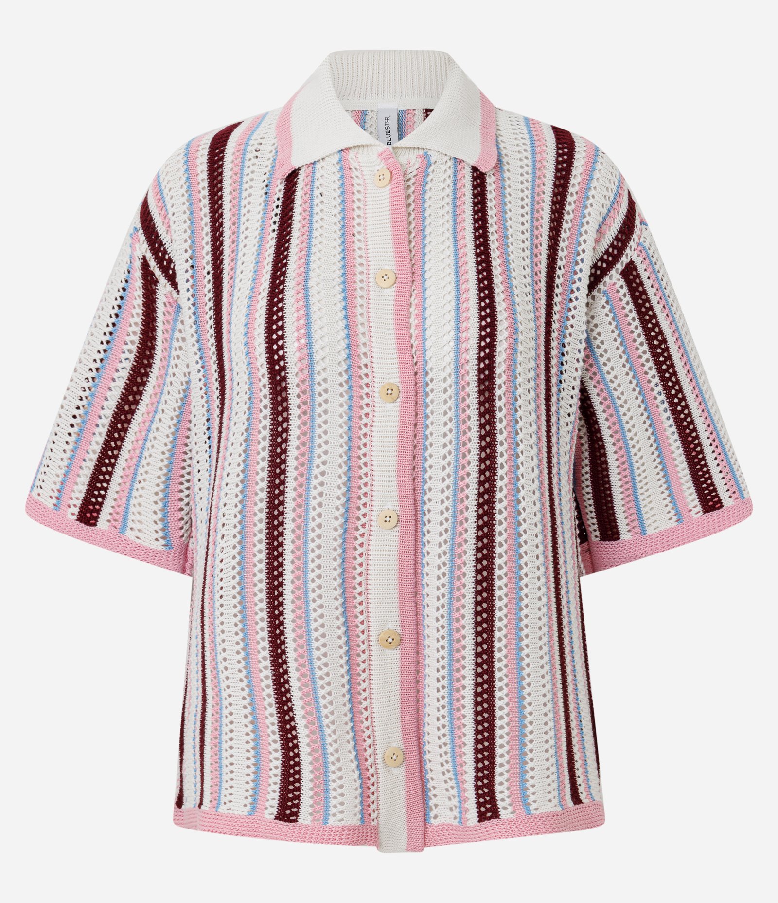 Polo Listrada em Tricô com Manga Curta e Gola Contrastante Snow White 5