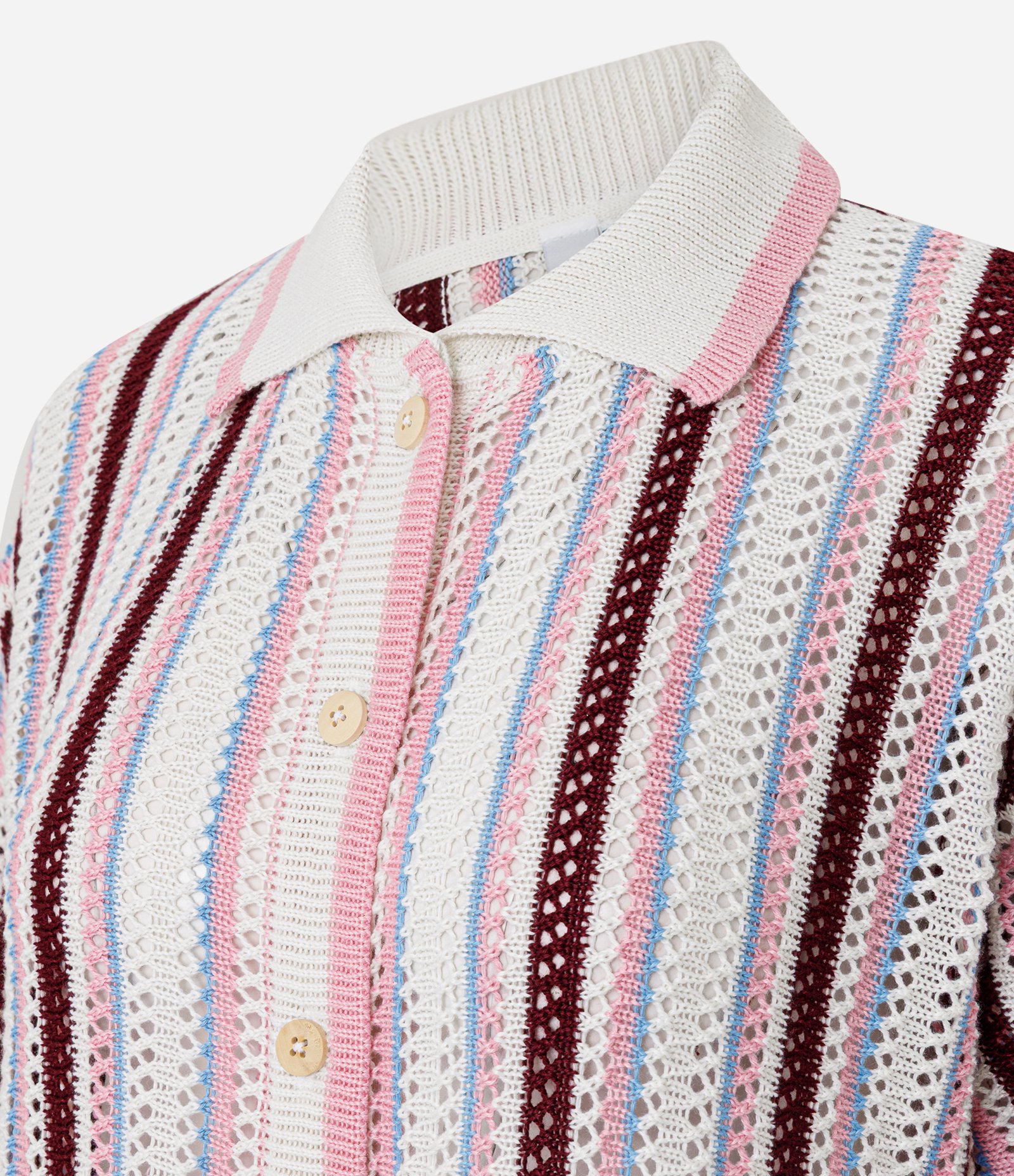 Polo Listrada em Tricô com Manga Curta e Gola Contrastante Snow White 6