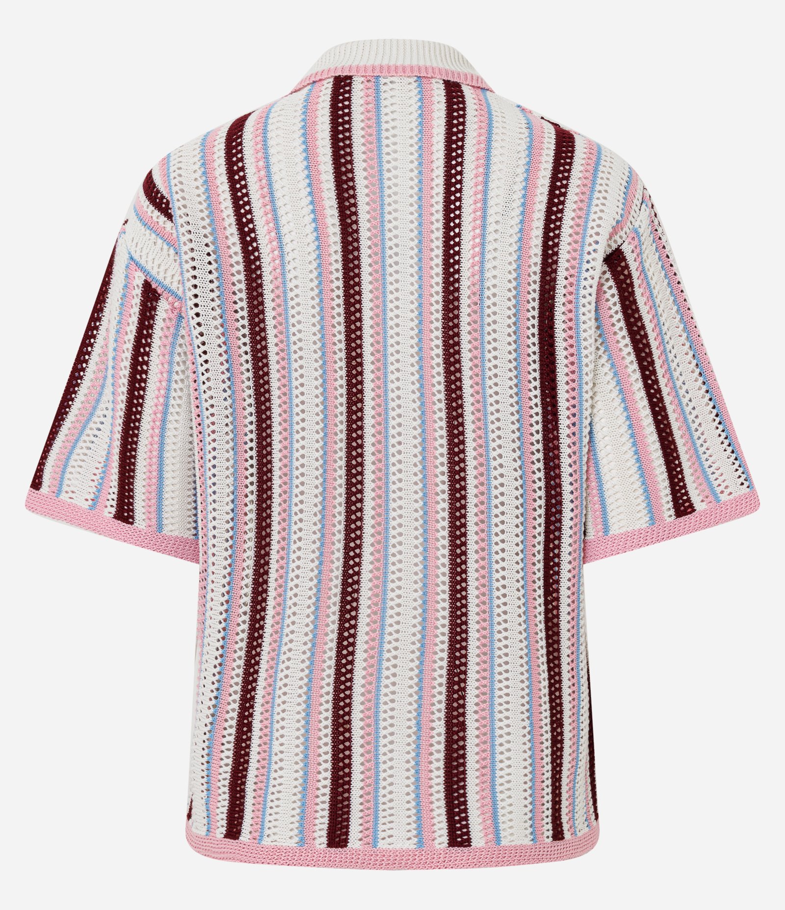 Polo Listrada em Tricô com Manga Curta e Gola Contrastante Snow White 7