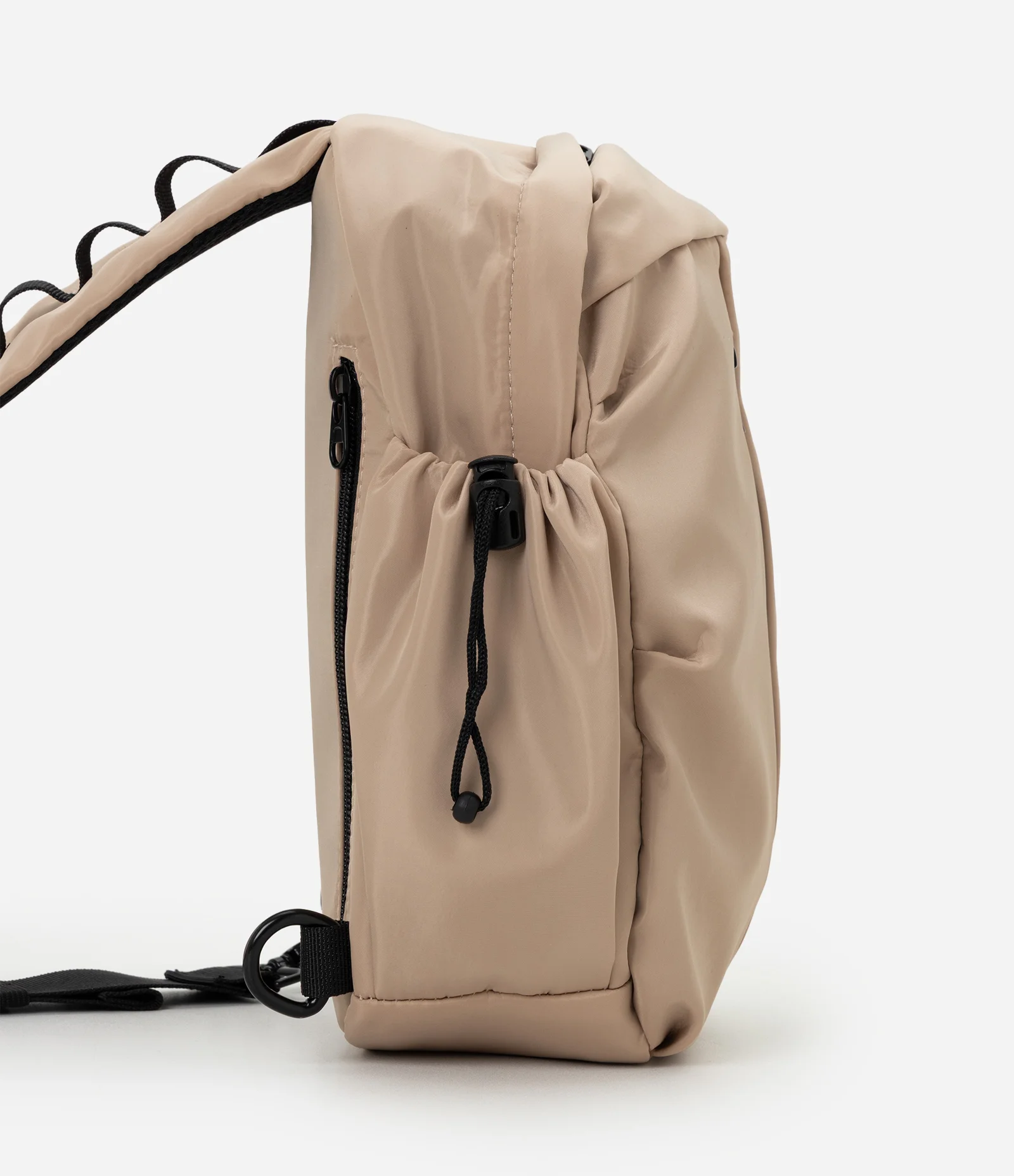 Bolsa Masculina Sling Transversal com Zíper Bege 2