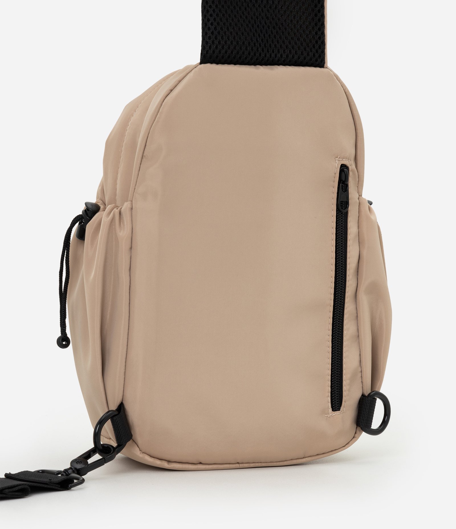 Bolsa Masculina Sling Transversal com Zíper Bege 3