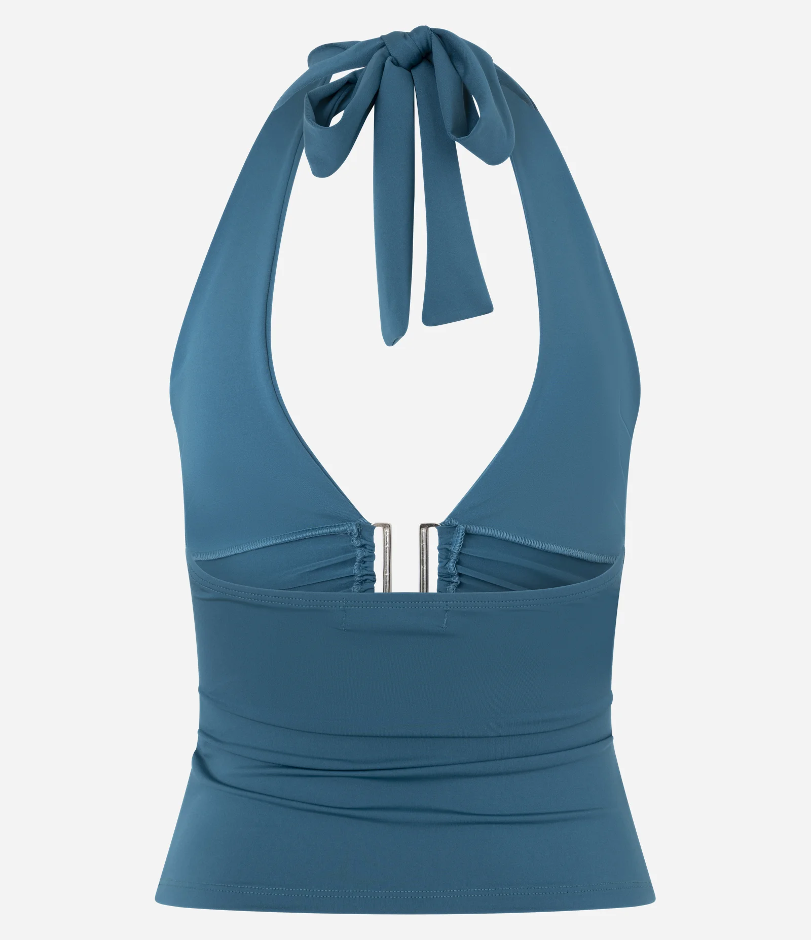 Blusa Frente Única em Microfibra com Aviamento e Amarração Verde 2