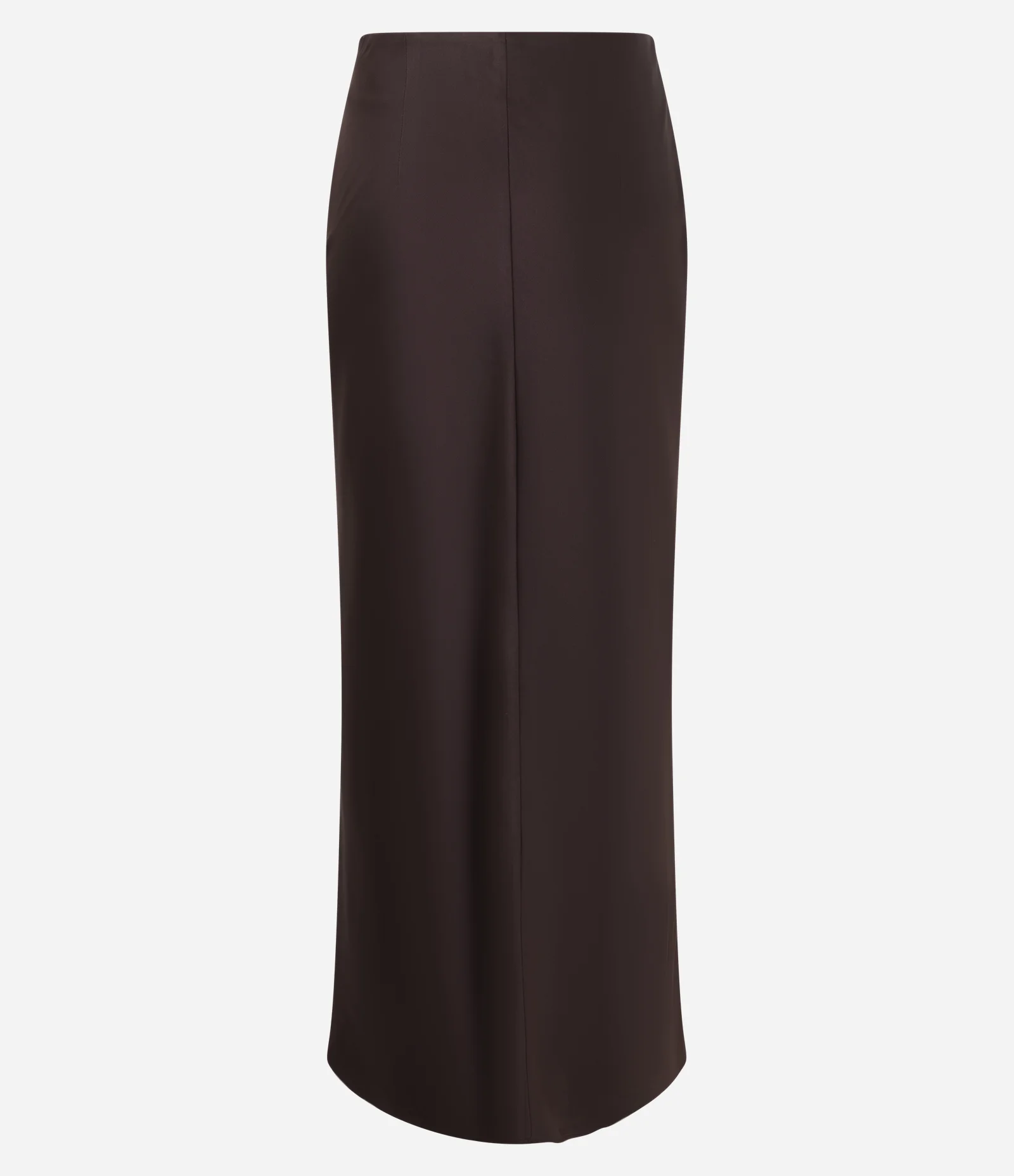 Saia Reta New Midi em Cetim Marrom 6