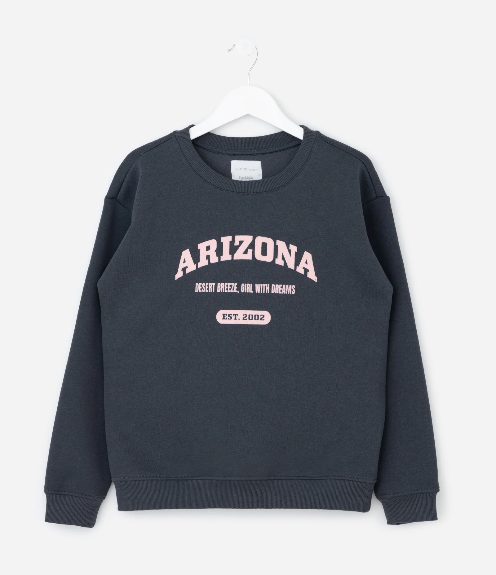 Casaco Infantil com Lettering Arizona em Chenille – Tam 7 a 16 Anos Chumbo 1