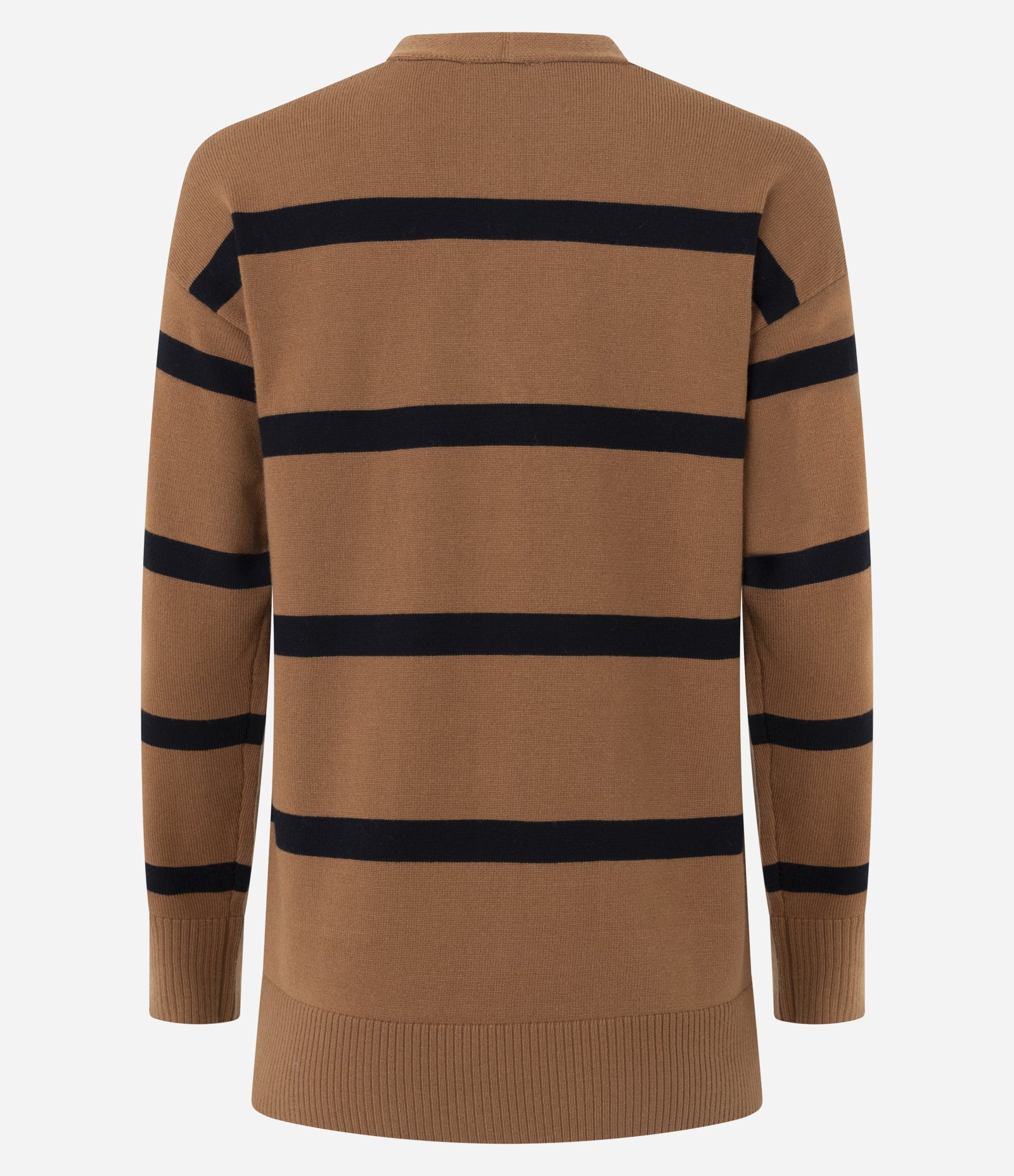 Cardigan em Tricô com Estampa Listrada Marrom 3
