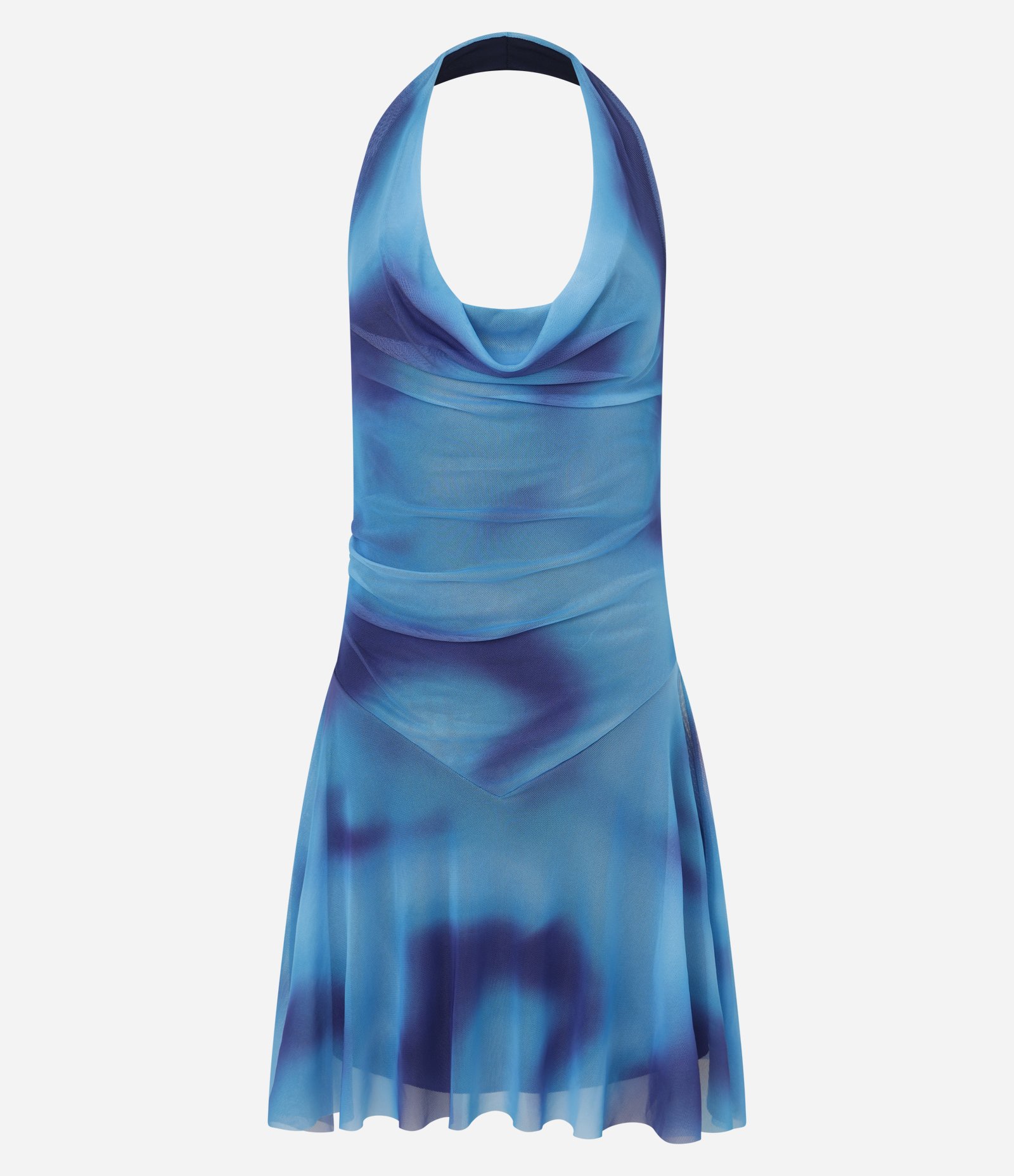 Vestido Curto em Tule com Estampa Mancha e Decote Degagê Cooling Vapors 5