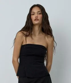 Blusa Sem Manga em Bengaline com Pedrarias