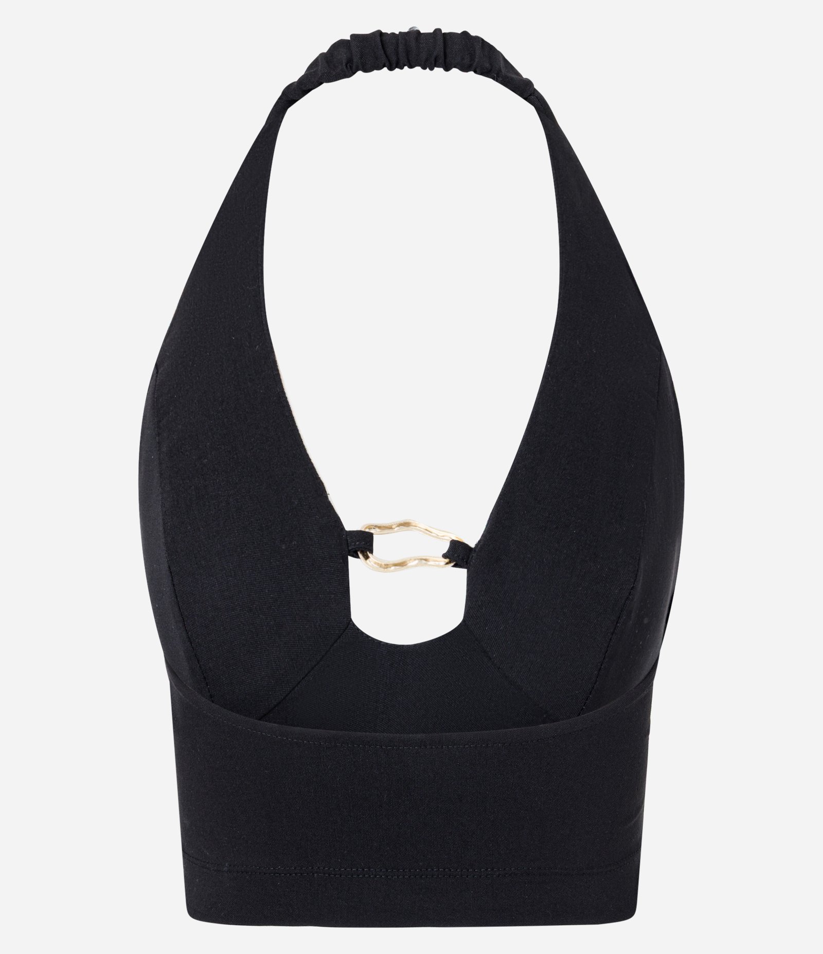 Blusa com Frente Única em Bengaline com Aviamento no Busto Preto 6