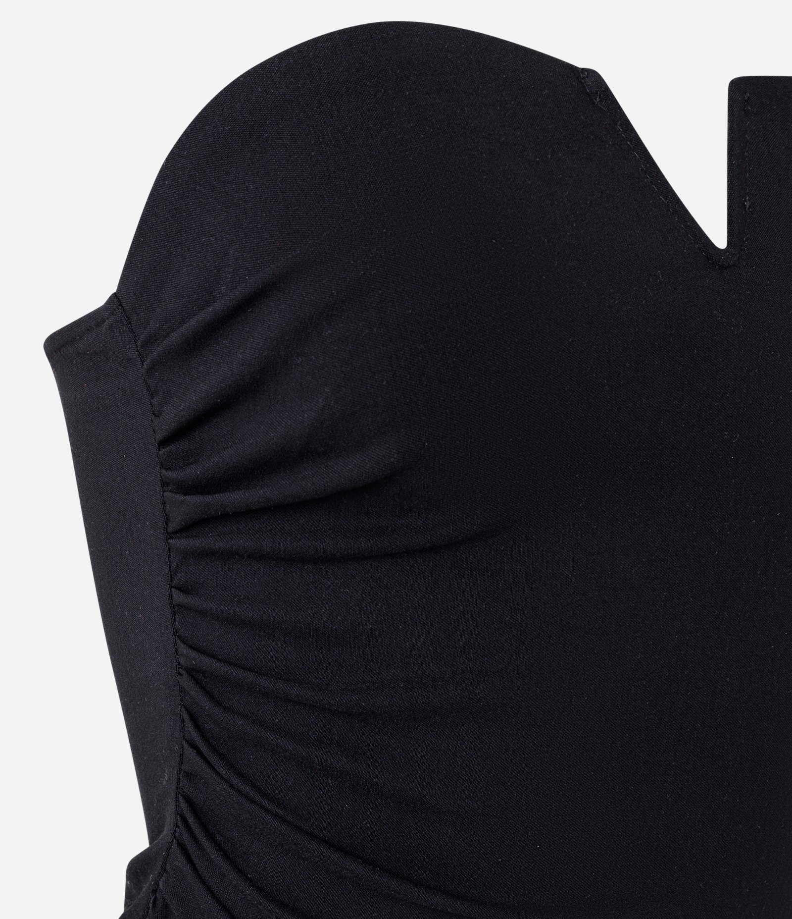 Blusa Sem Manga em Bengaline com Decote Estruturado e Franzidos Laterais Preto 4