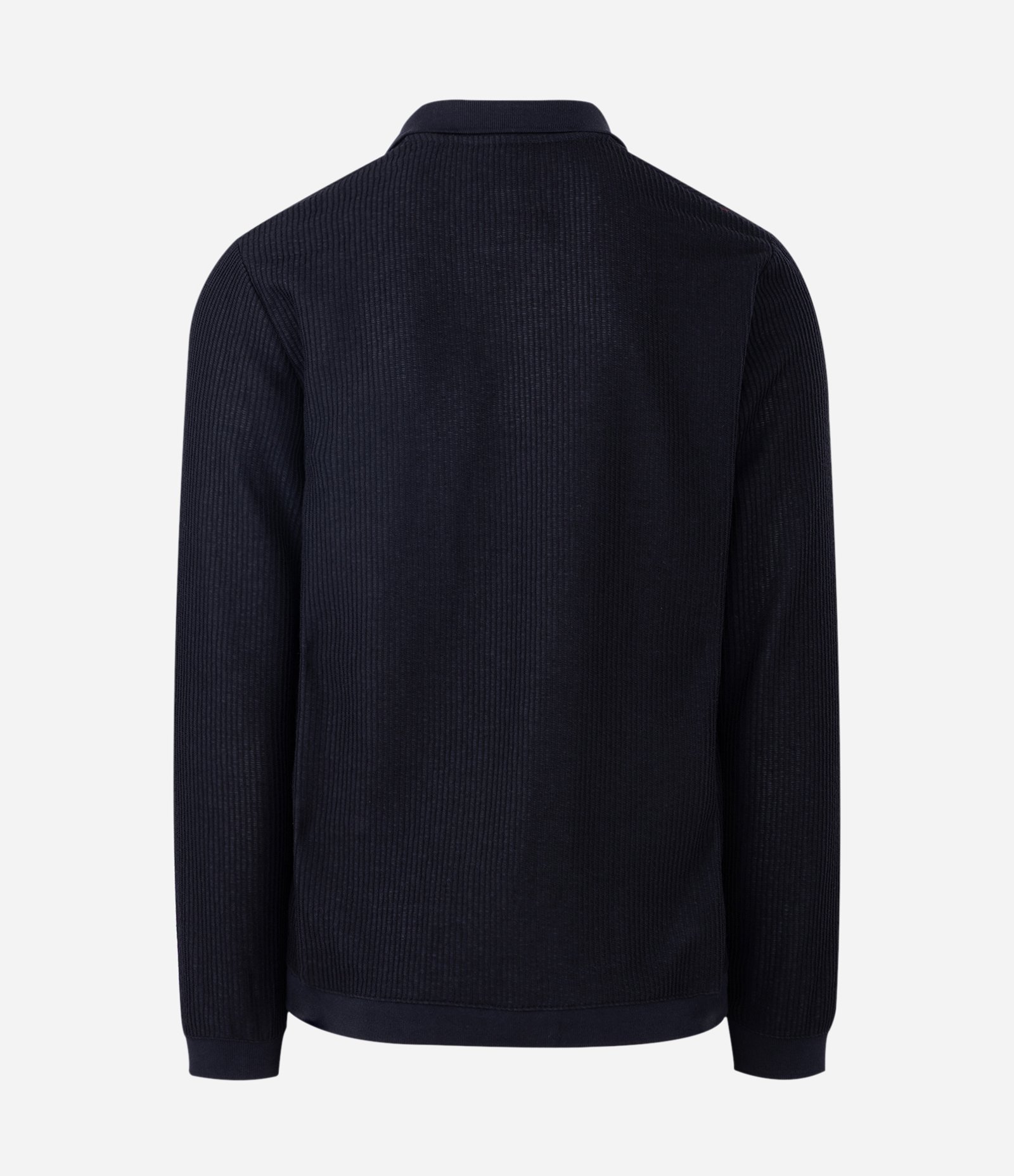 Camiseta Polo Manga Longa em Algodão Texturizado Preto 2