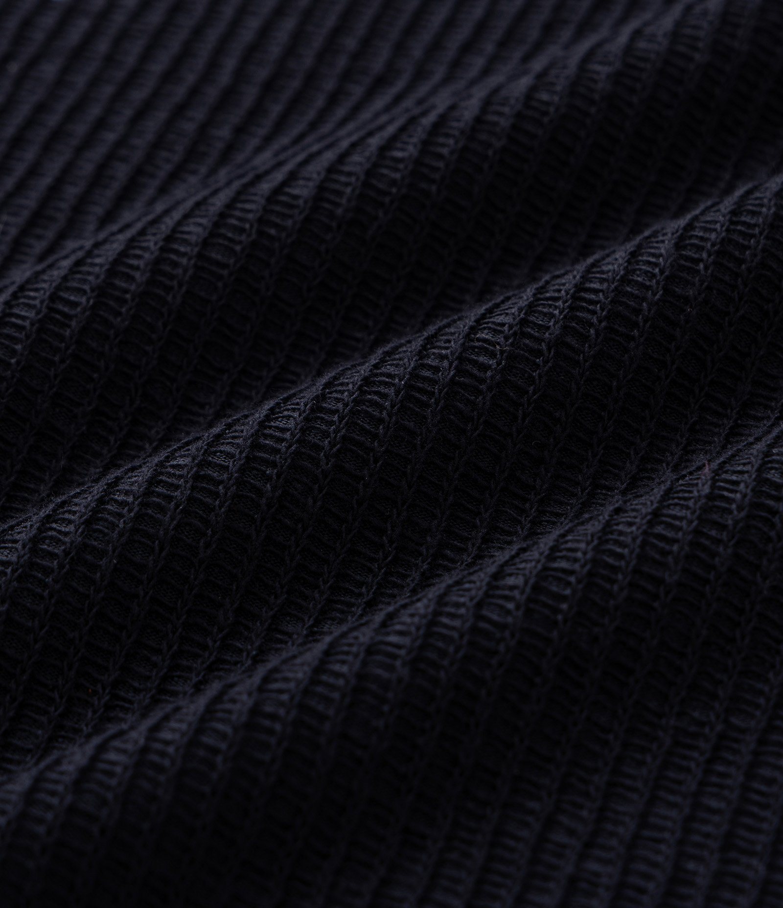 Camiseta Polo Manga Longa em Algodão Texturizado Preto 3