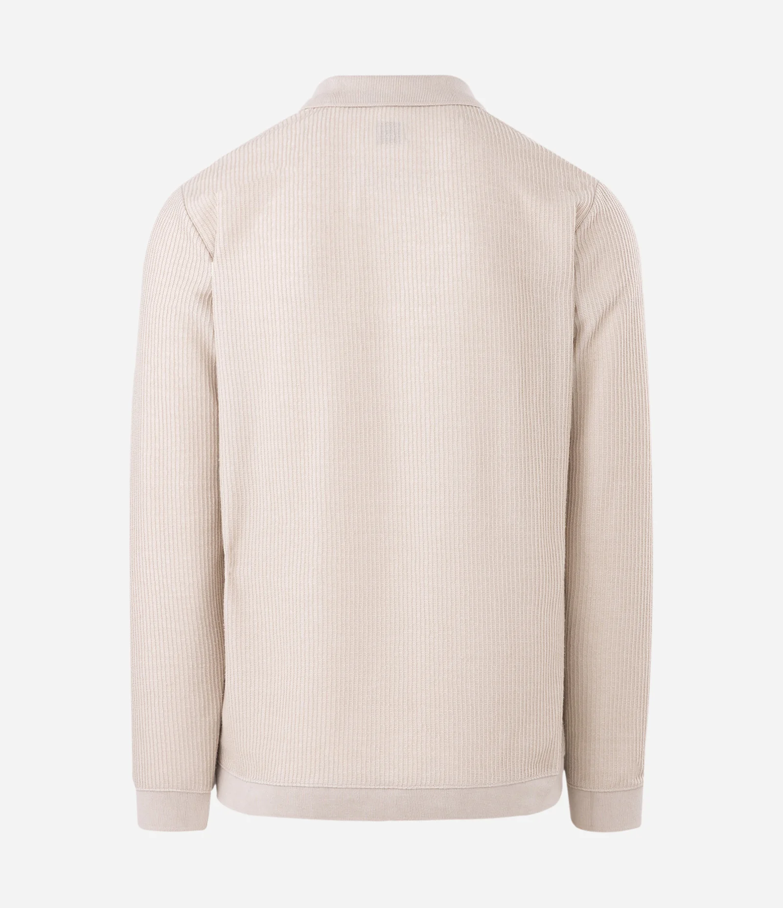 Camiseta Polo Manga Longa em Algodão Texturizado Cinza 2