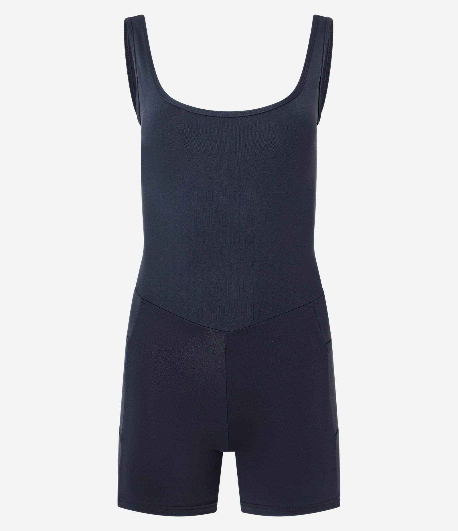 Macaquinho Esportivo em Microfibra com Alças Largas e Bolsos Lateral Azul 1