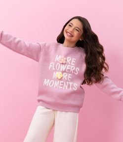 Casaco Infantil com Flores em Estilo Crochê  – Tam 5 a 14 Anos