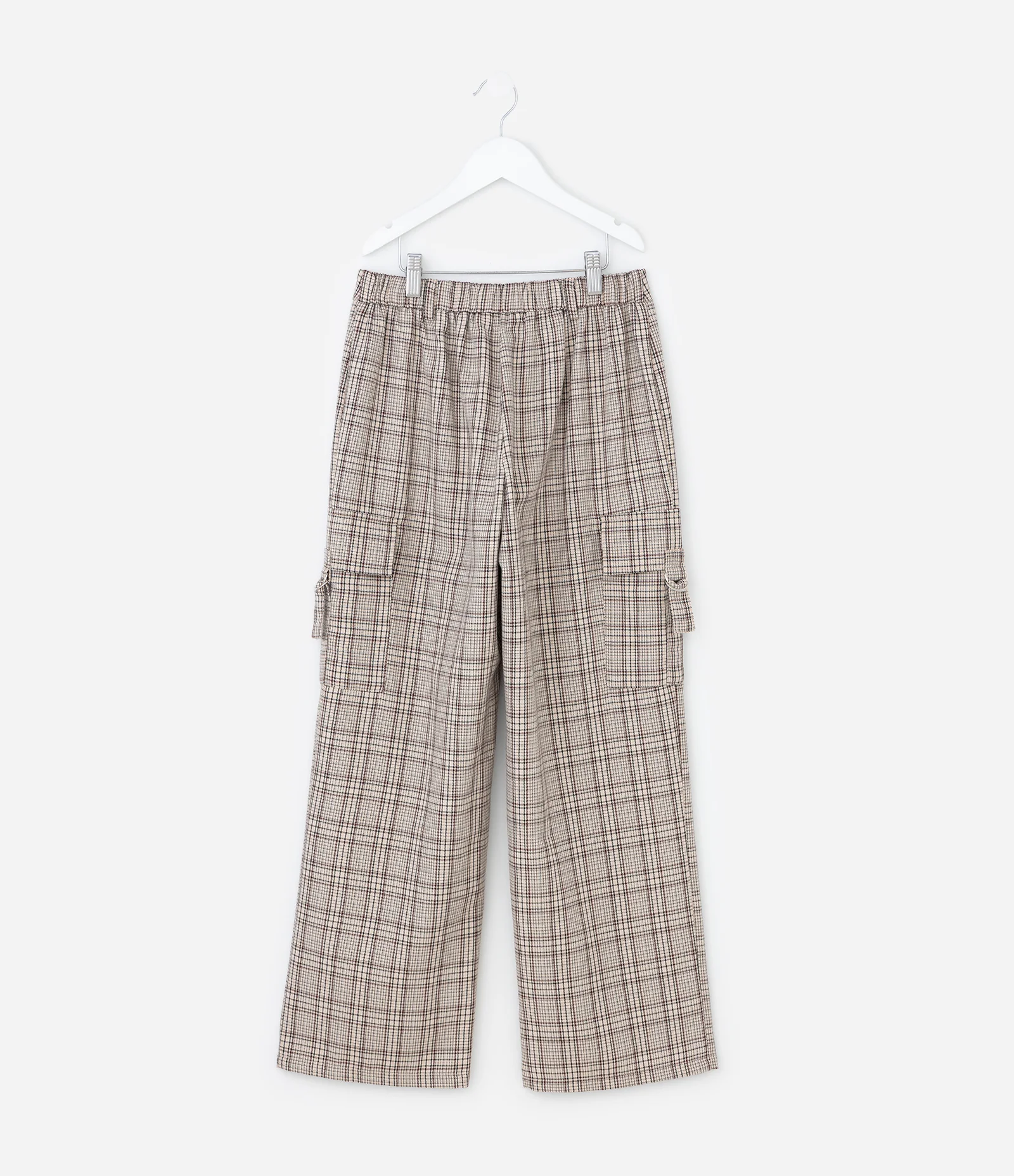 Calça Cargo Infantil em Alfaiataria Xadrez – Tam 5 a 14 Anos Bege 2