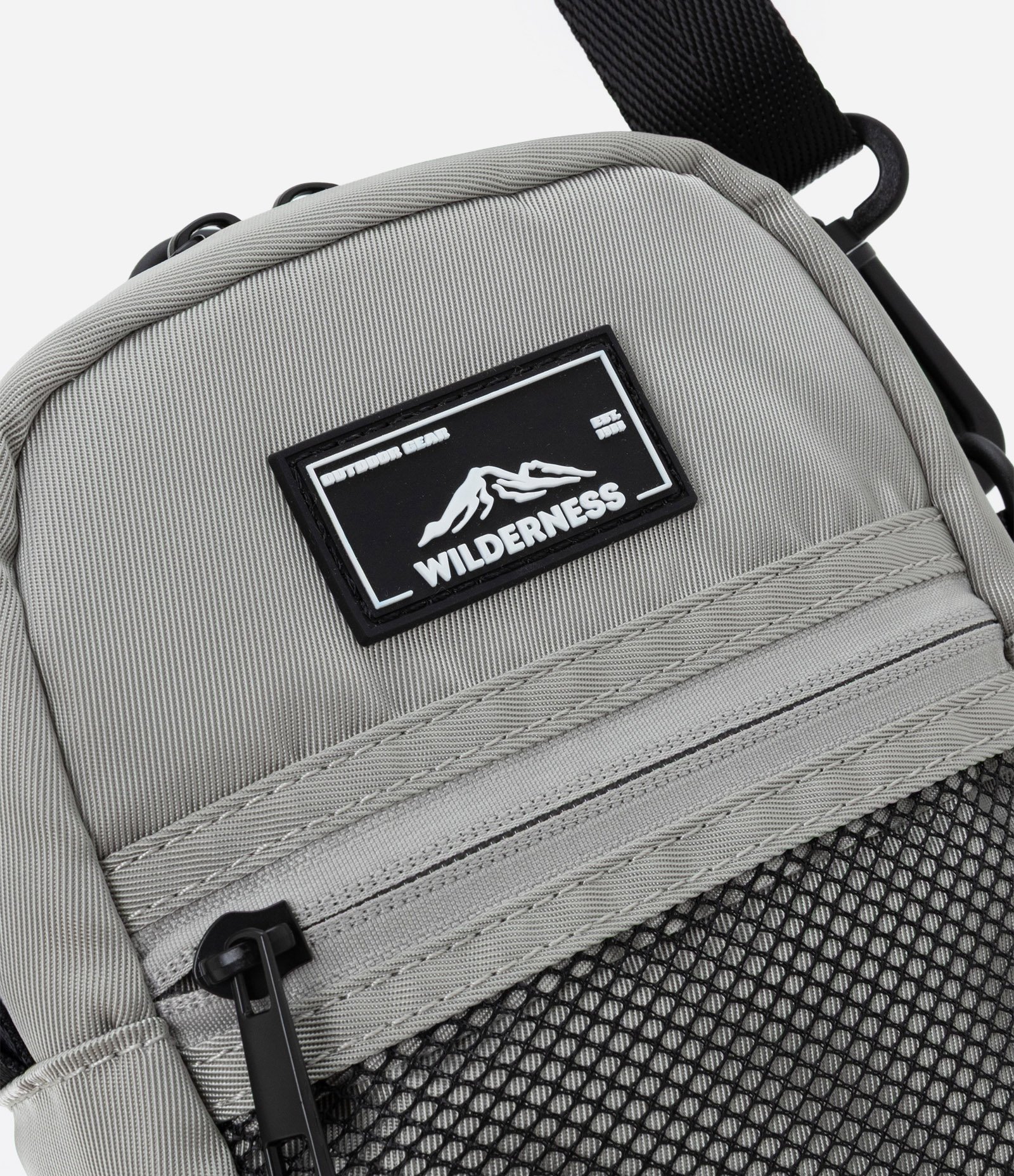 Bolsa Shoulder Bag com Logo de Paisagem Cinza 4