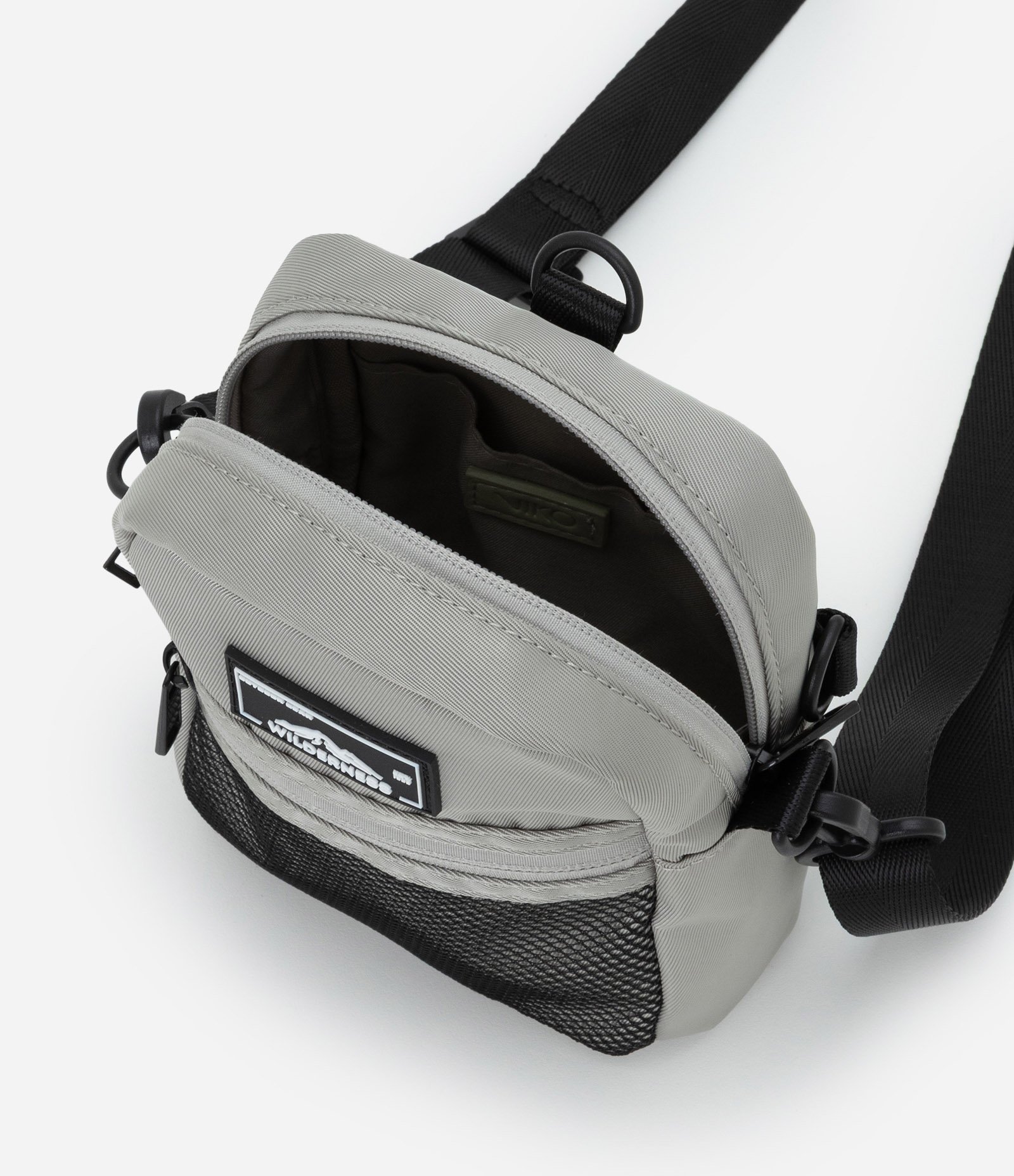 Bolsa Shoulder Bag com Logo de Paisagem Cinza 5