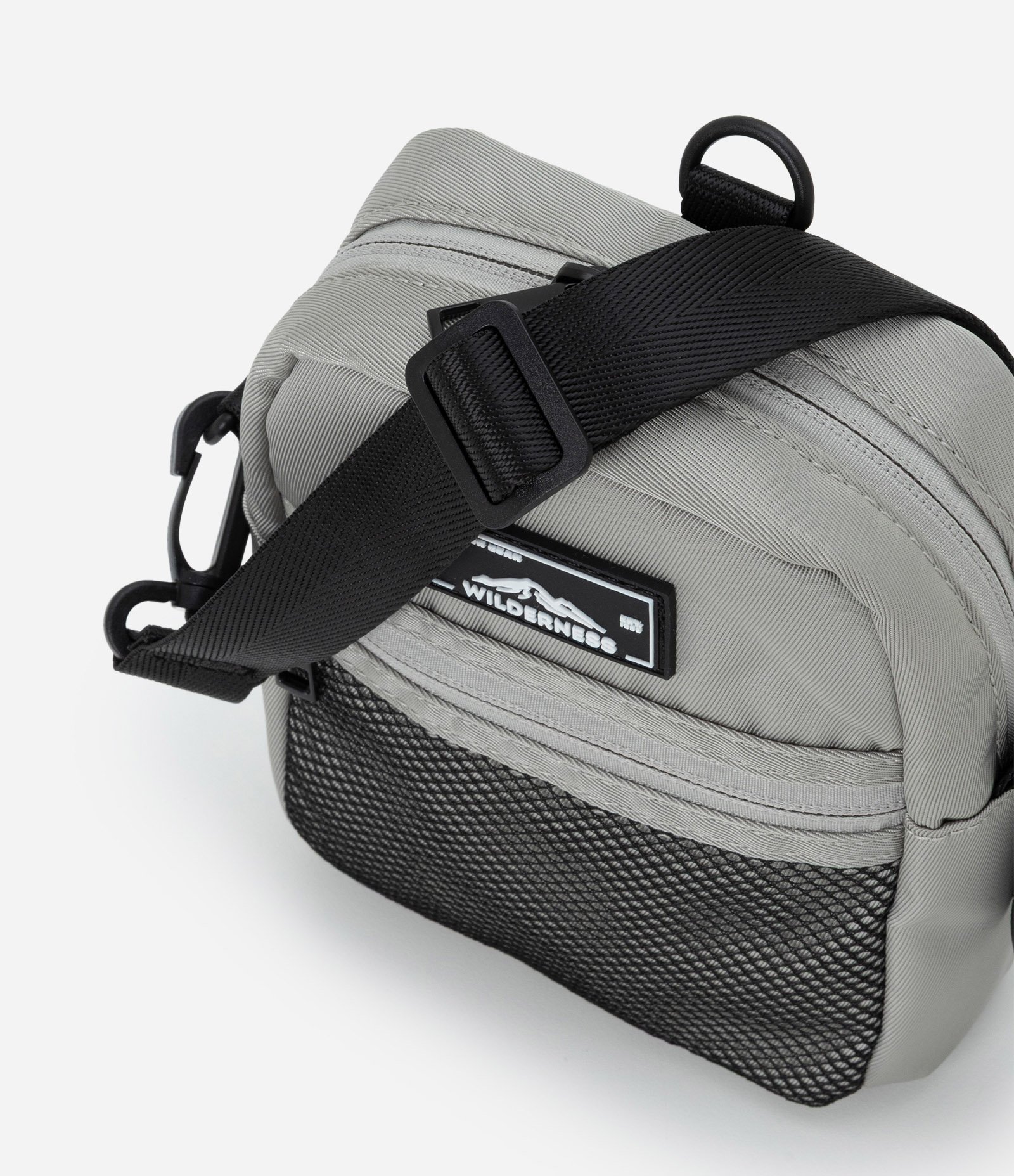 Bolsa Shoulder Bag com Logo de Paisagem Cinza 6