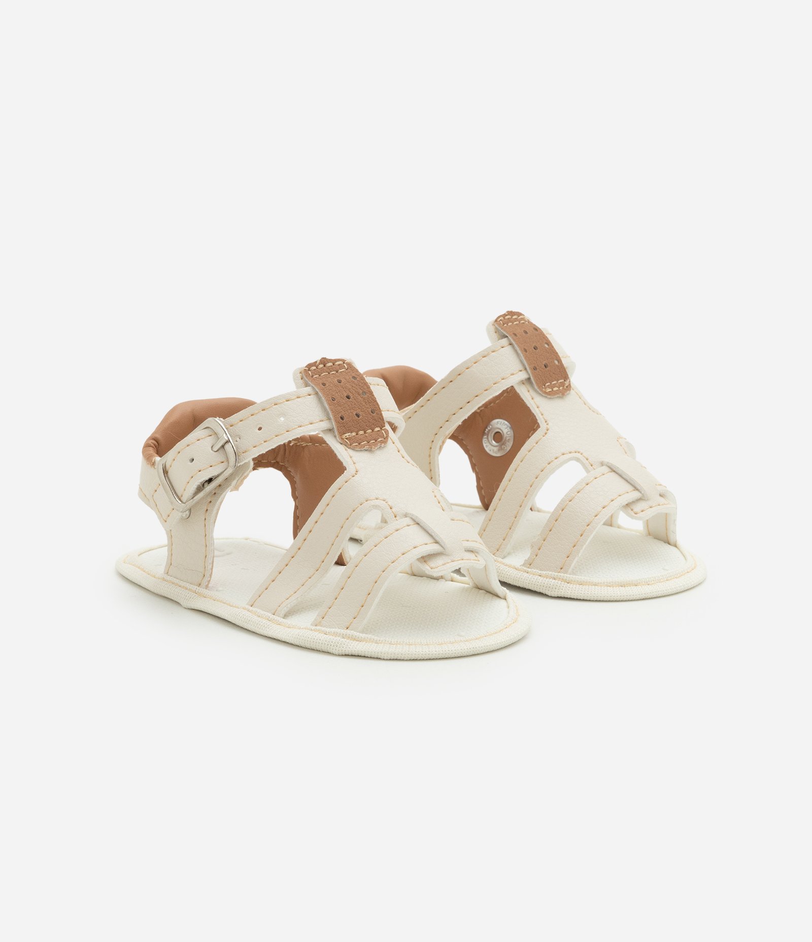 Sandália Infantil eem PVC Bicolor - Tam 13 a 16 Bege 1