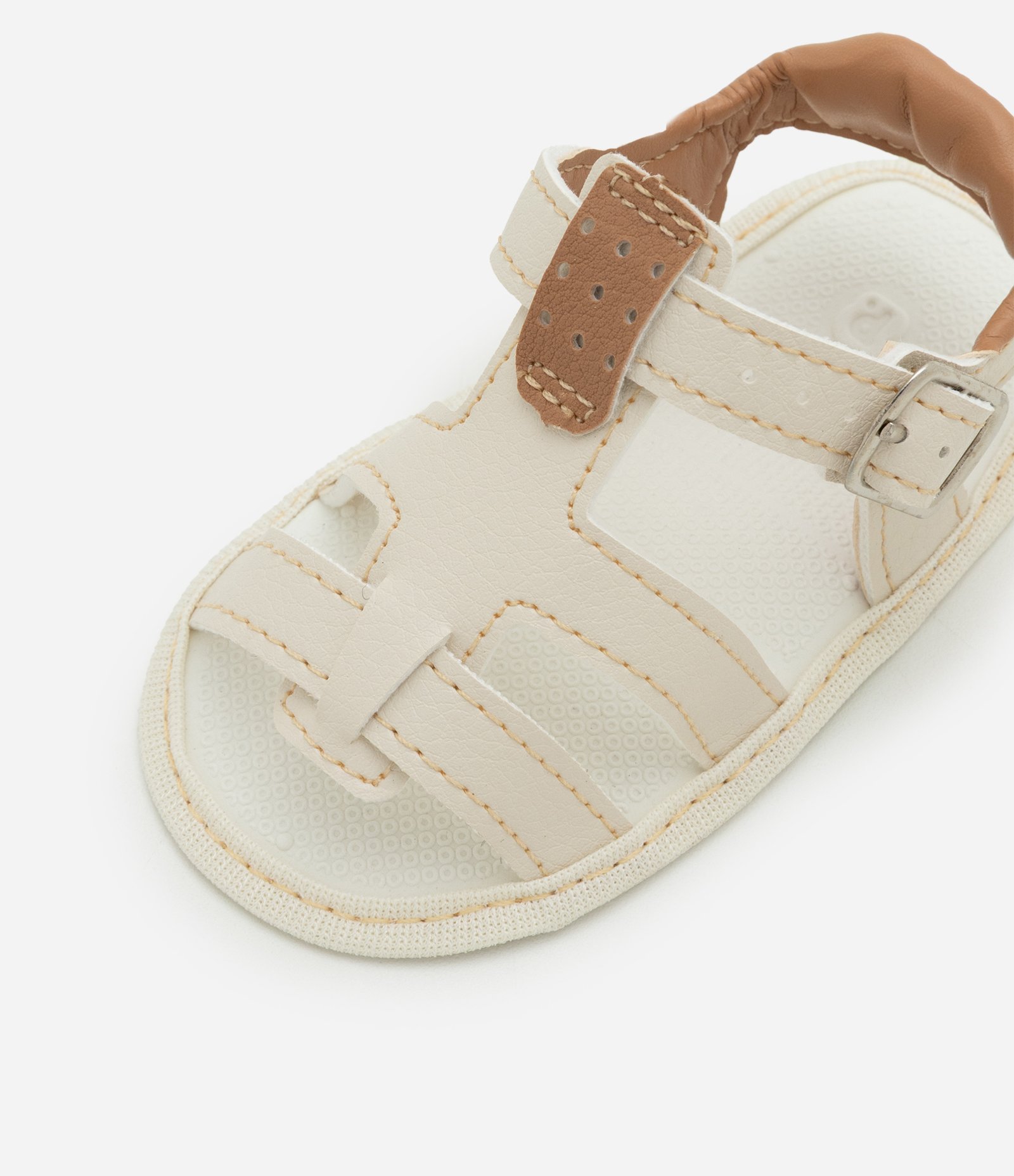 Sandália Infantil eem PVC Bicolor - Tam 13 a 16 Bege 3